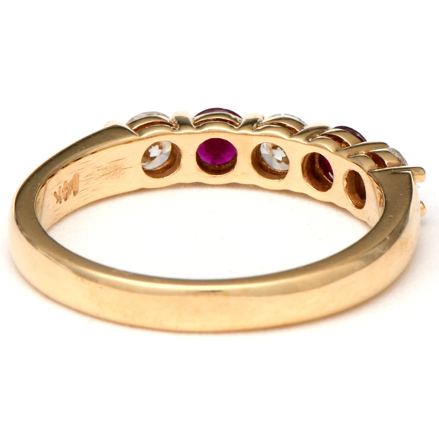 14KY Diamond(0.56) & Ruby(0.36) Band Ring-2