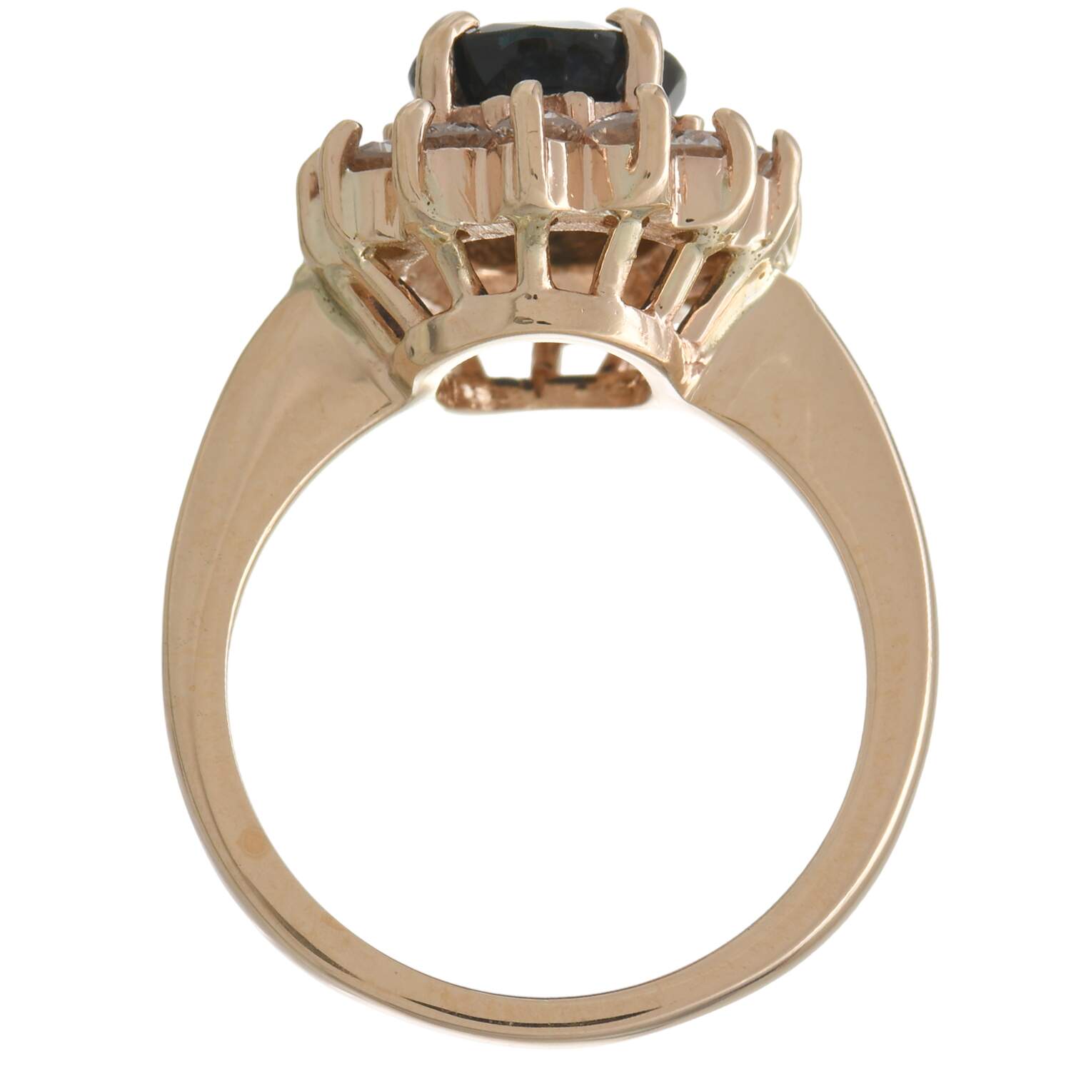 14KY Sapphire(2.35) & Diamond(0.42) Halo Ring-5