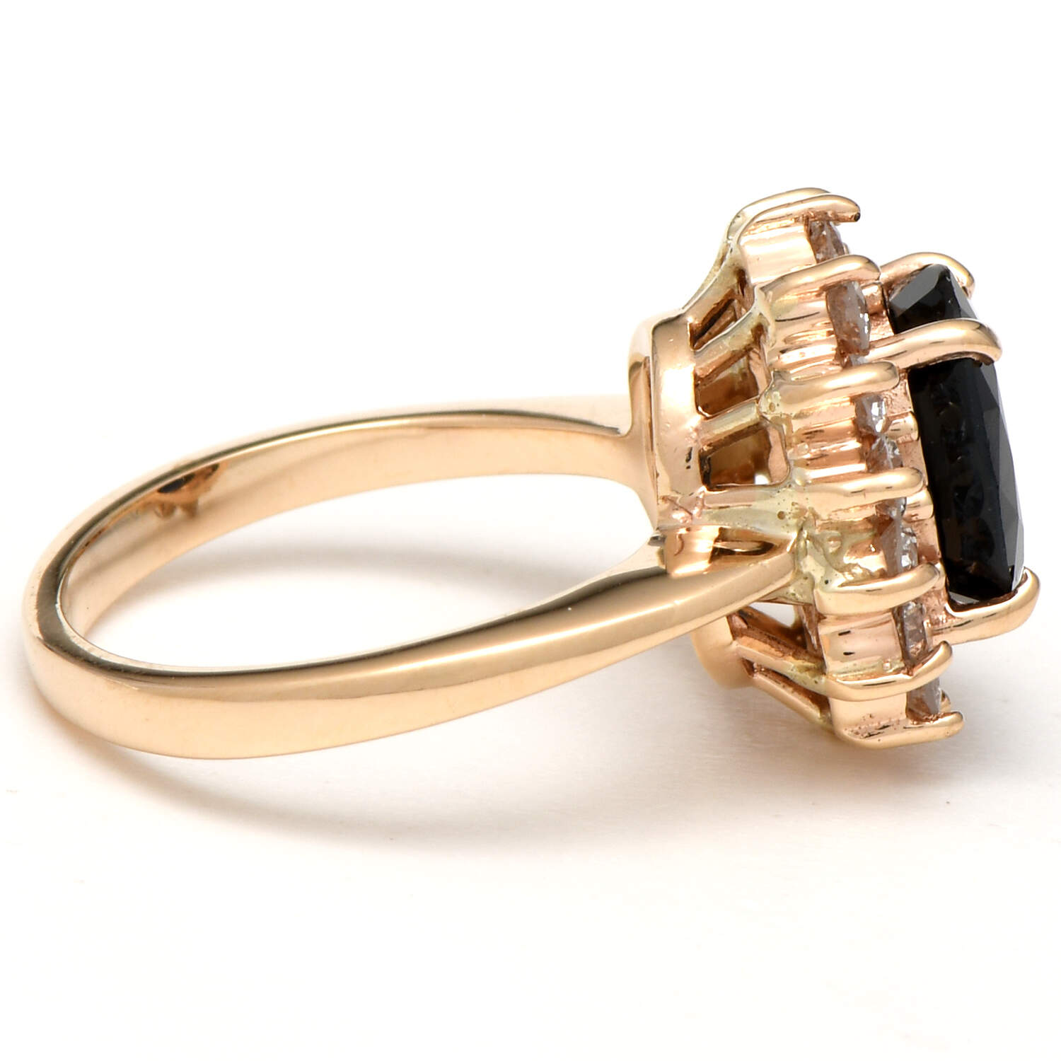 14KY Sapphire(2.35) & Diamond(0.42) Halo Ring-4