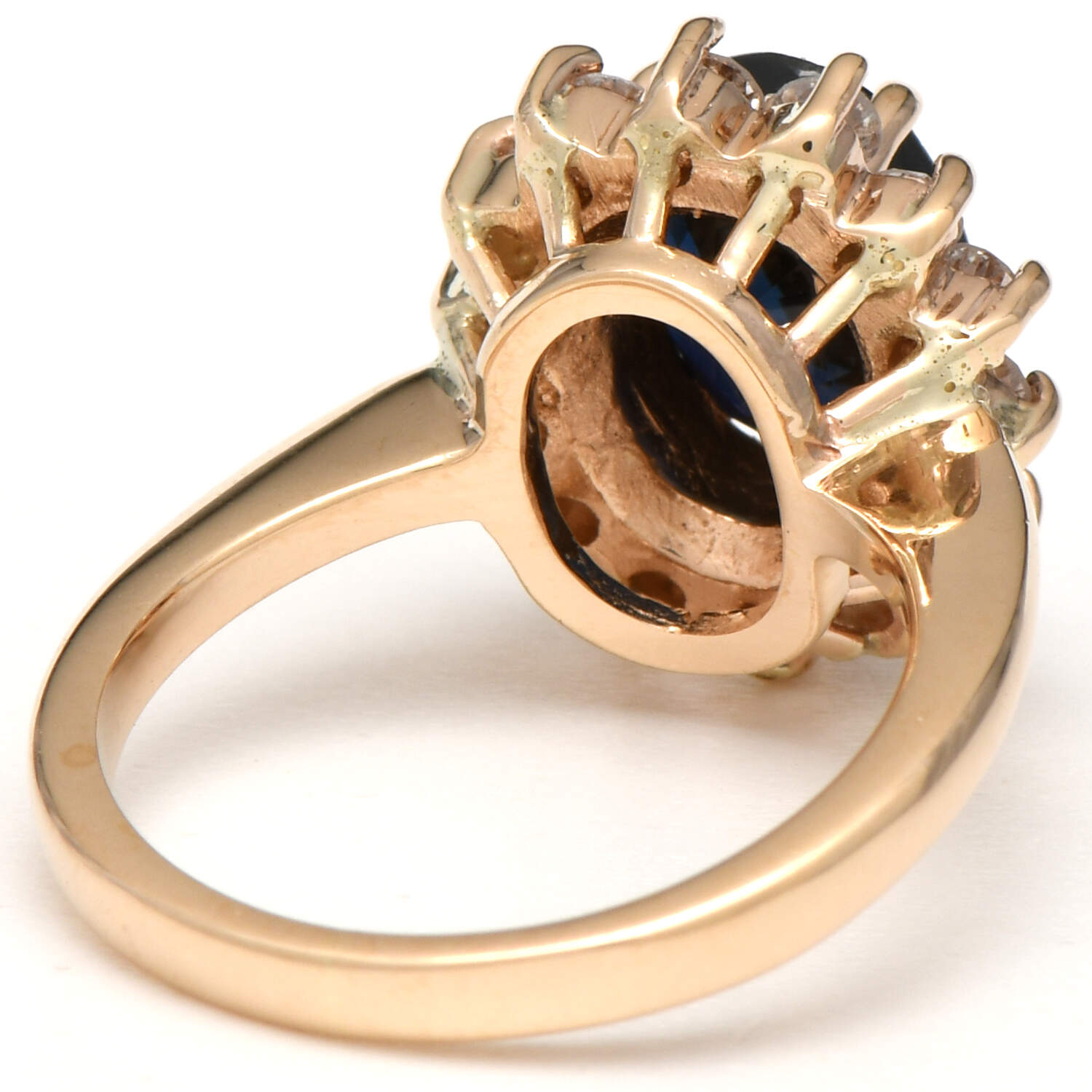 14KY Sapphire(2.35) & Diamond(0.42) Halo Ring-2