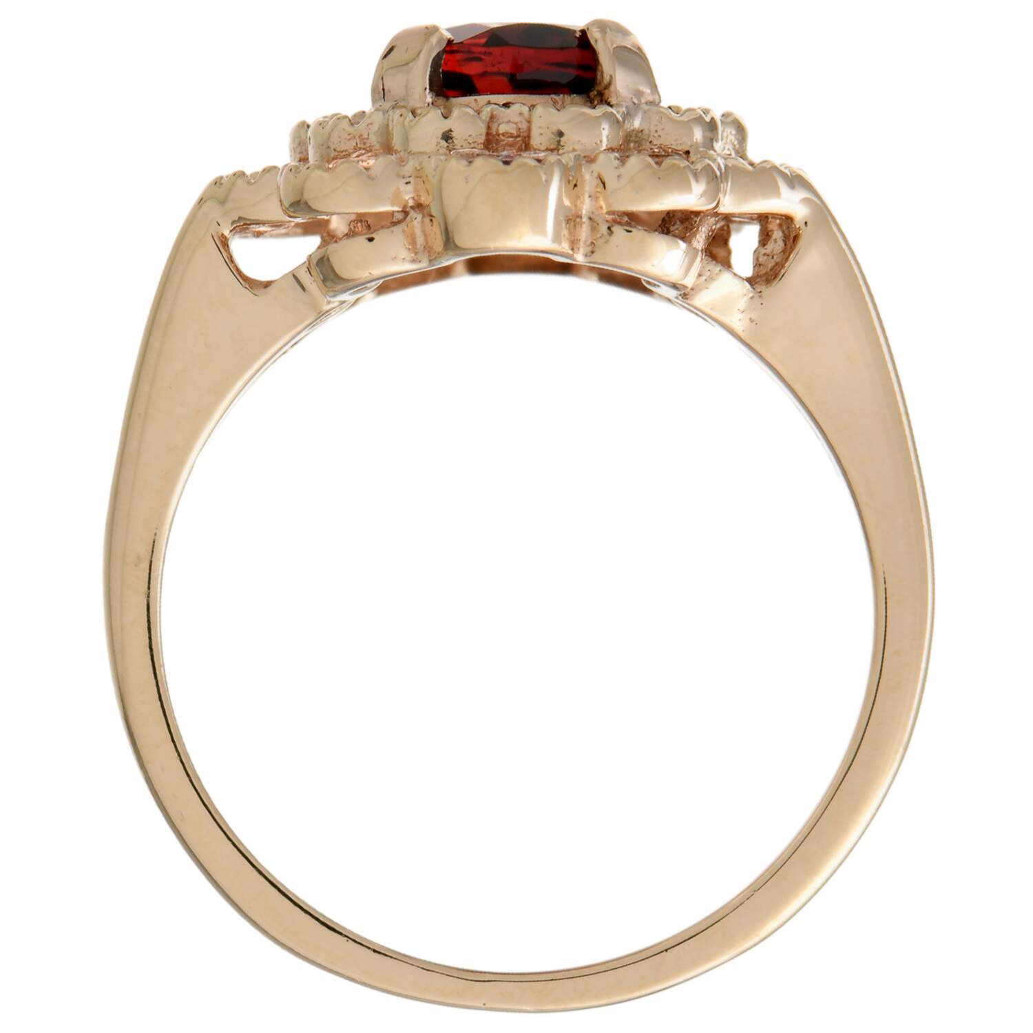 10KY Garnet(1.50) Floral Ring-5