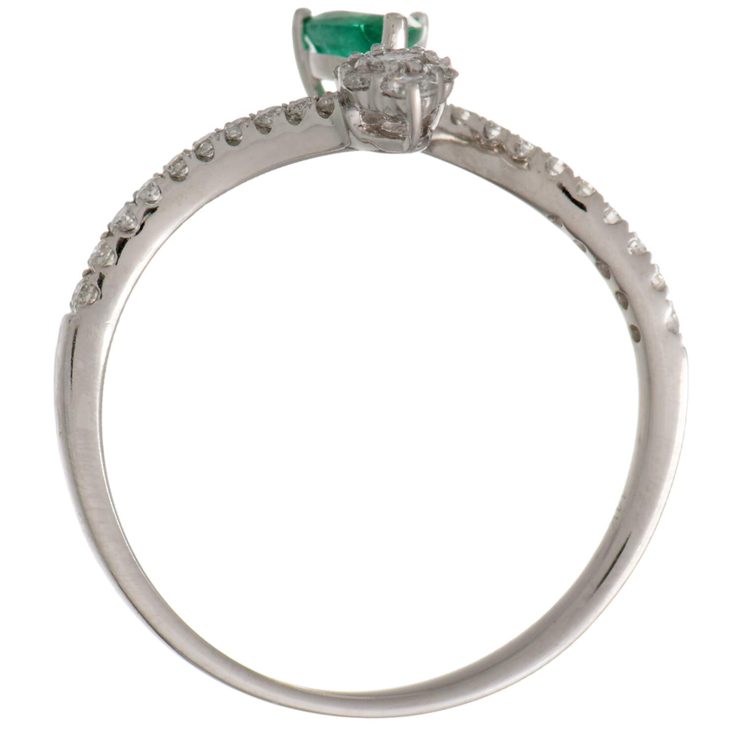 14KW Emerald(0.33) & Diamond(0.22) Bypass Ring-5