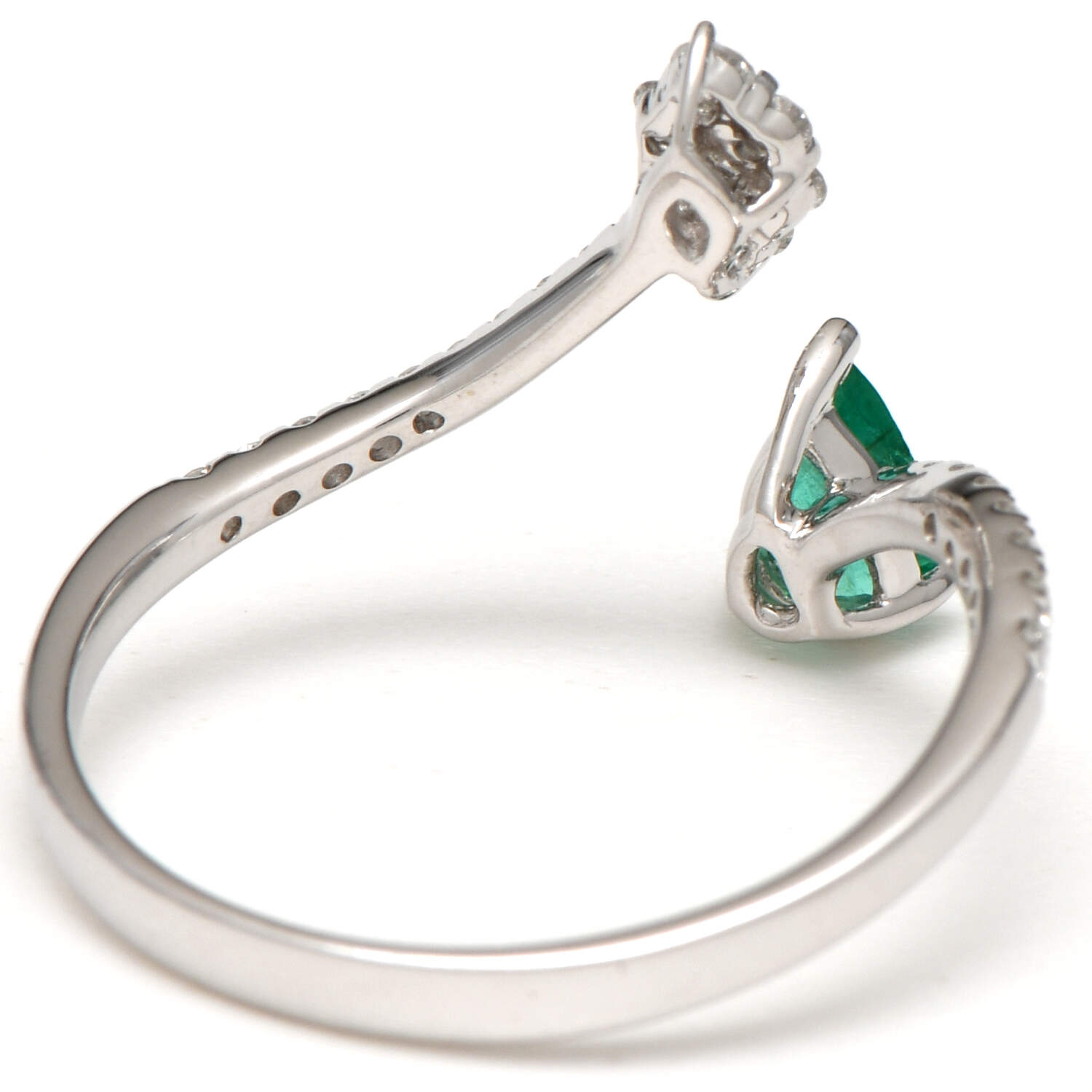 14KW Emerald(0.33) & Diamond(0.22) Bypass Ring-2