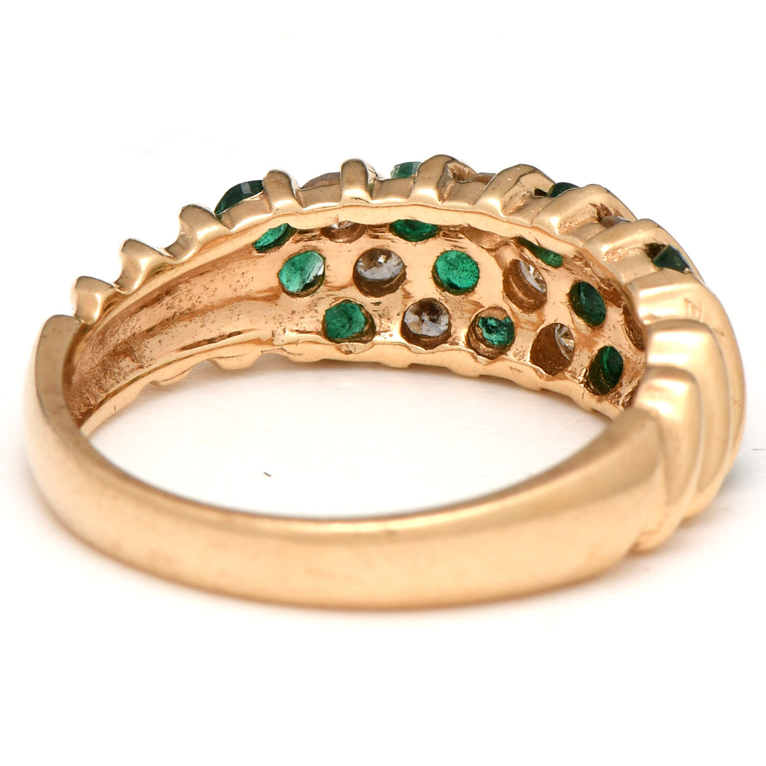 14KY Emerald(0.96) & Diamond(0.45) Channel Ring-2