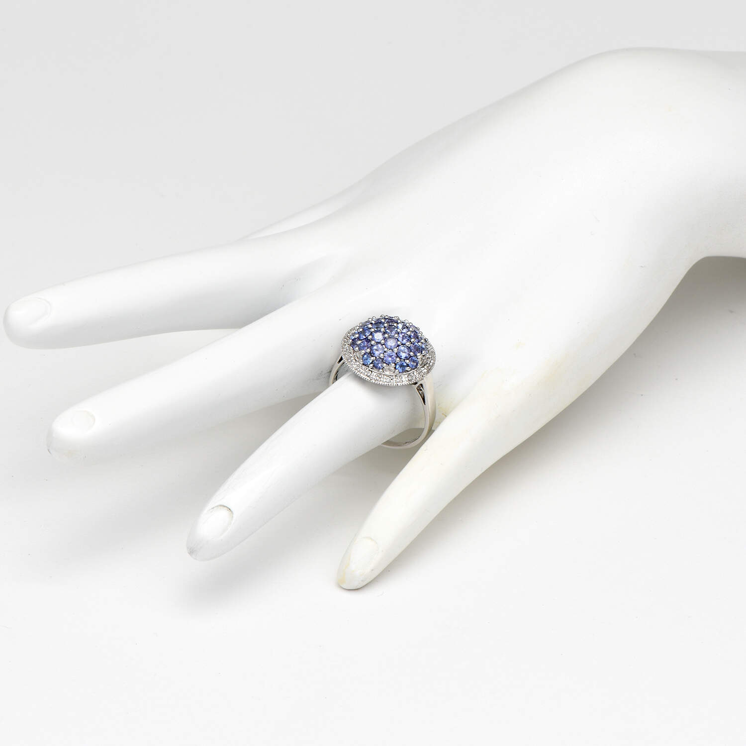 14KW Tanzanite(1.9) & Diamond(0.06) Cocktail Ring-6