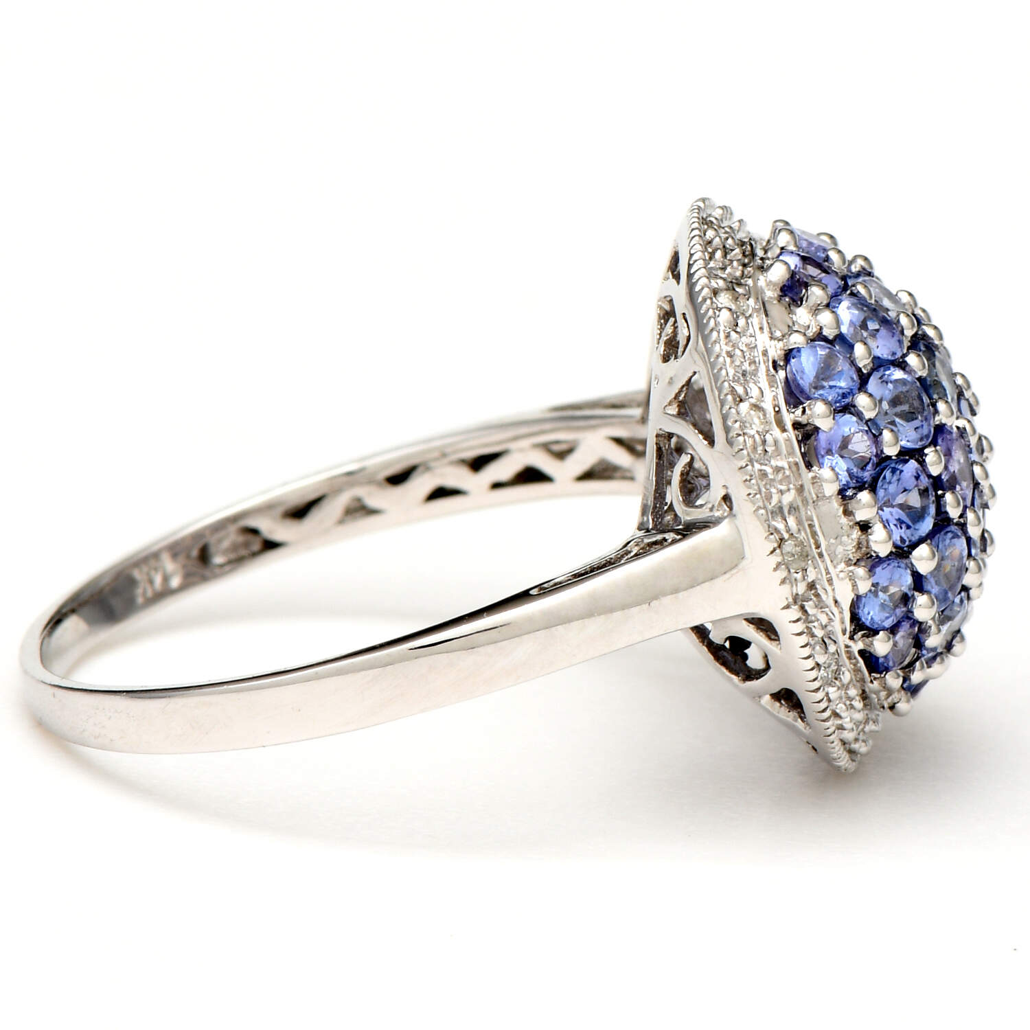 14KW Tanzanite(1.9) & Diamond(0.06) Cocktail Ring-4