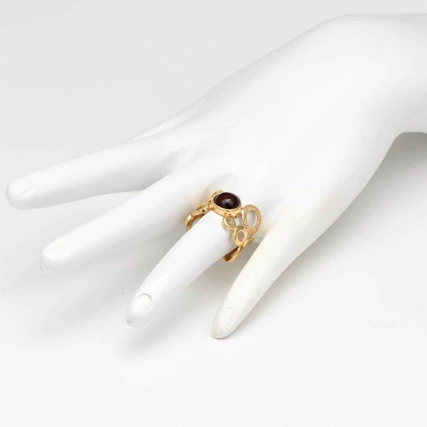 14KY Rhodolite Garnet(2.0) Cabochon Ring-6
