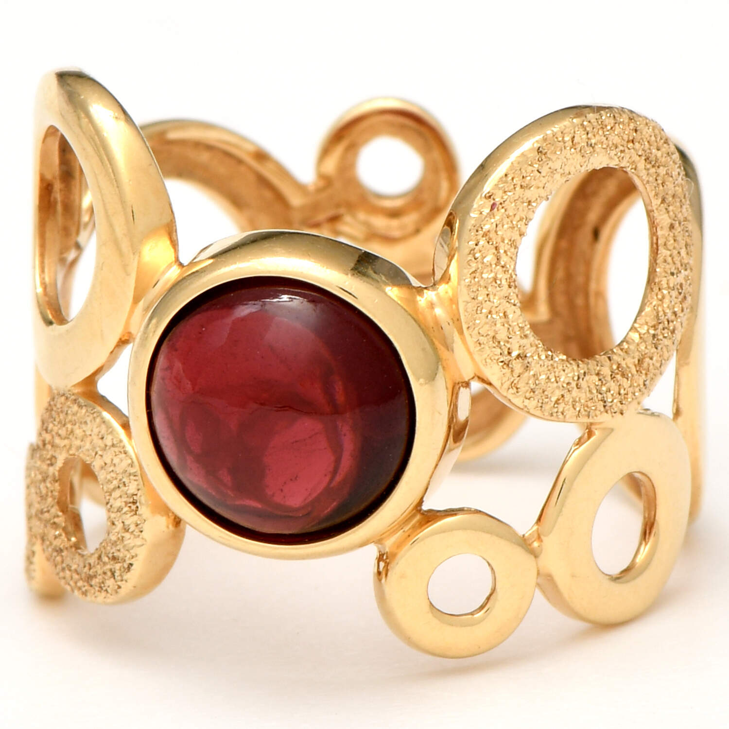 14KY Rhodolite Garnet(2.0) Cabochon Ring-1