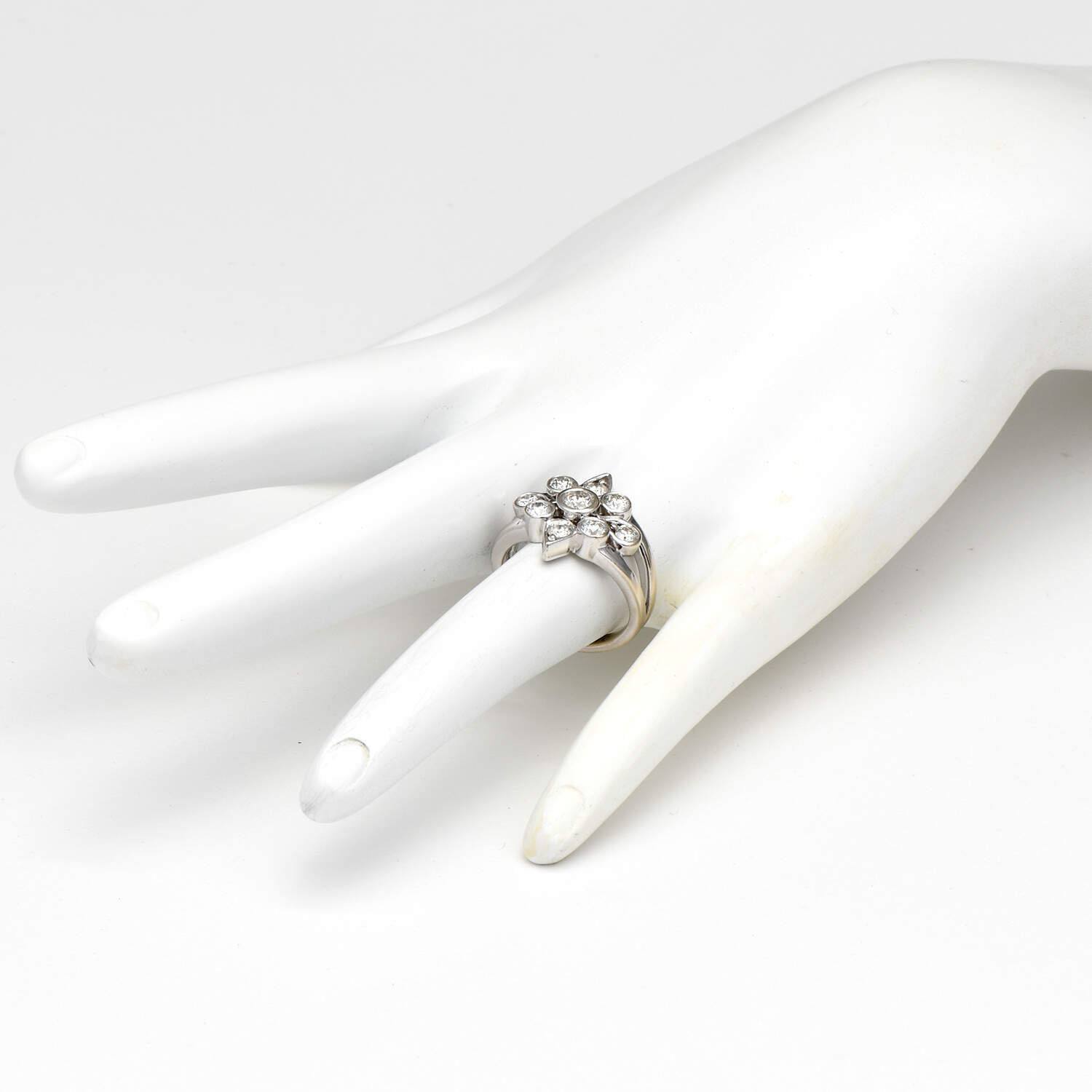 14KW Diamond(0.96) Cluster Bezel Ring-6