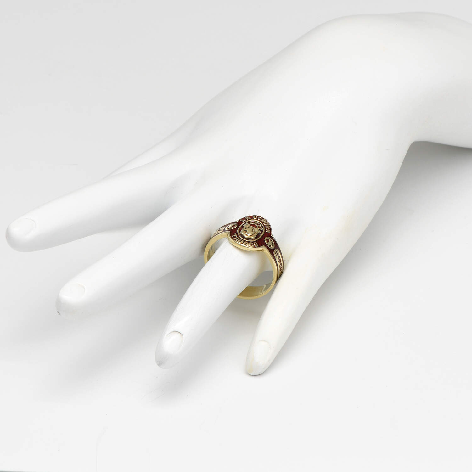 14KY Vintage Peter Brams Designs Enameled Cigar Band Ring-6