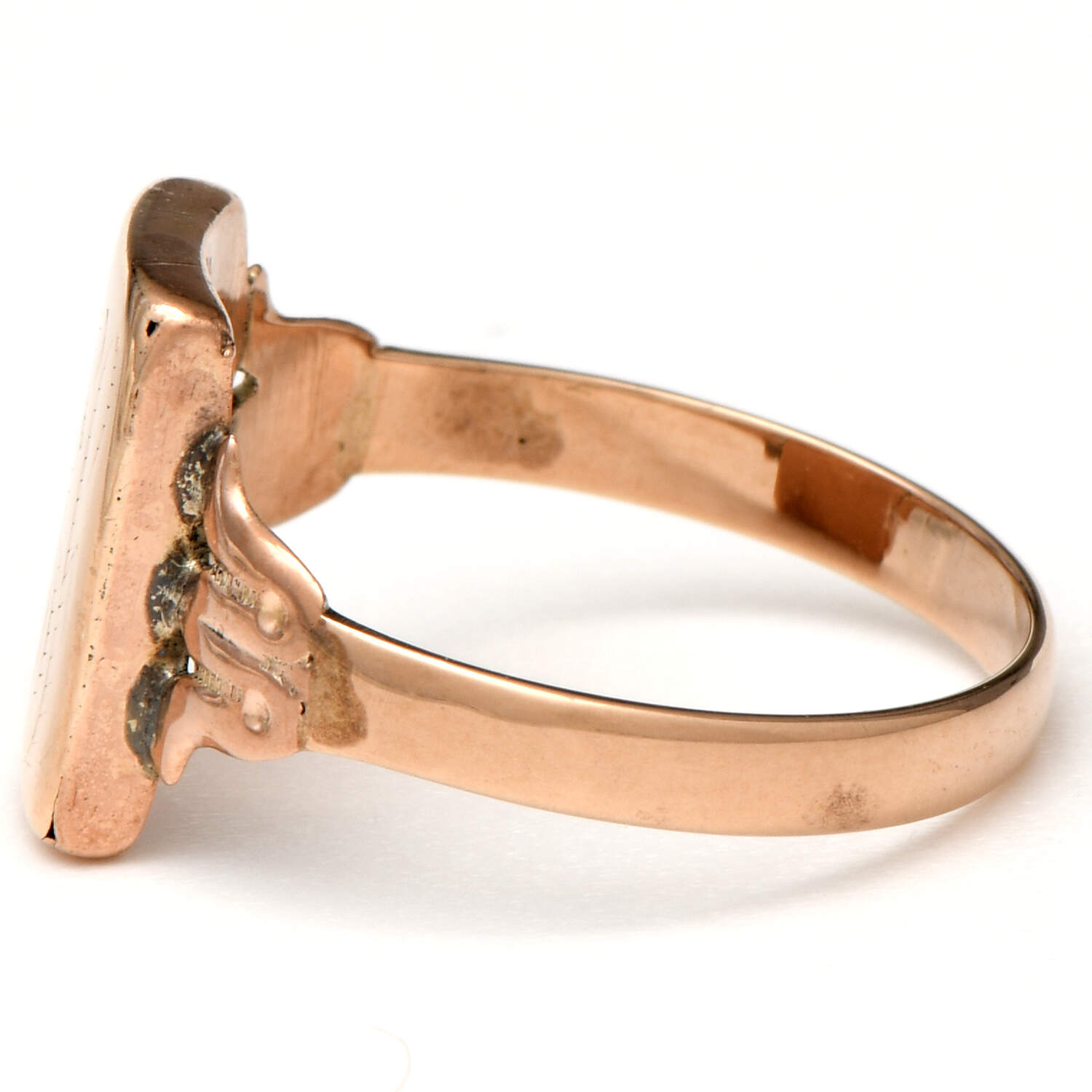 10KY Victorian Monogrammed Signet Ring-3