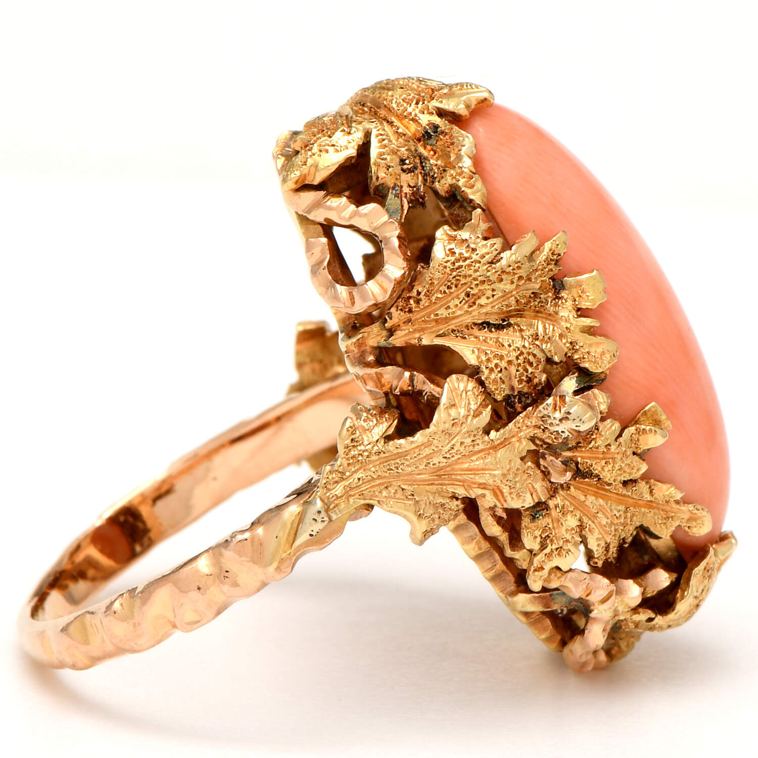 18KY Handcrafted Coral(6.60)  Ring-4