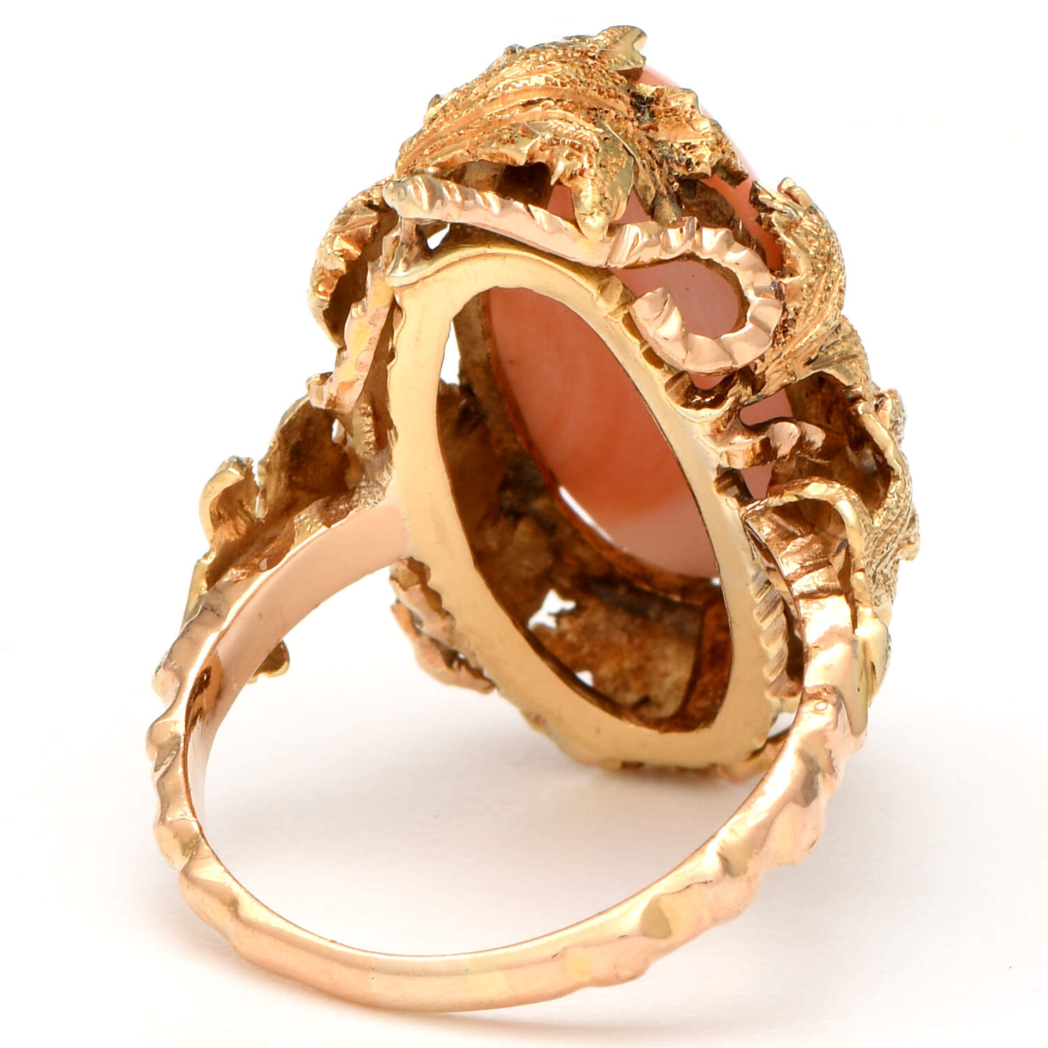 18KY Handcrafted Coral(6.60)  Ring-2