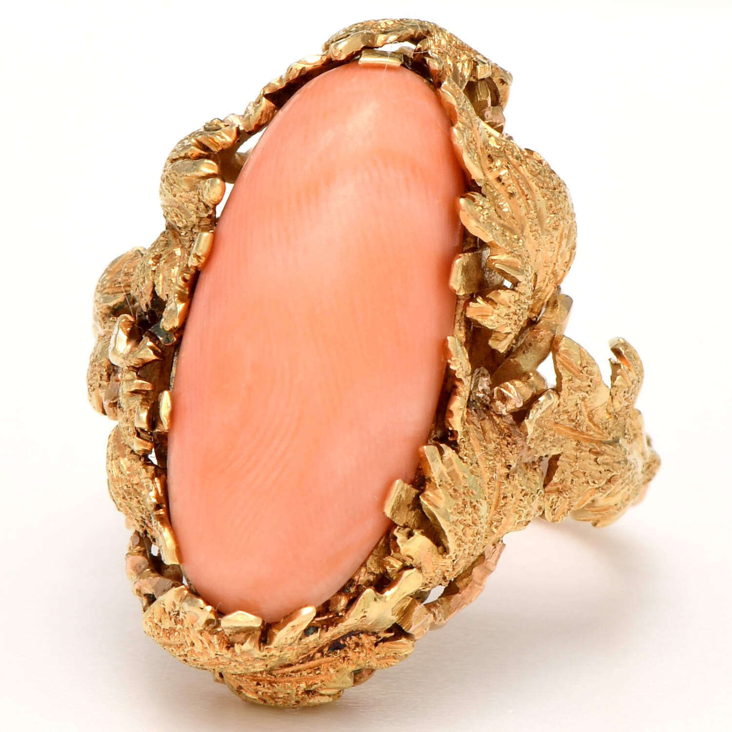 18KY Handcrafted Coral(6.60)  Ring-1
