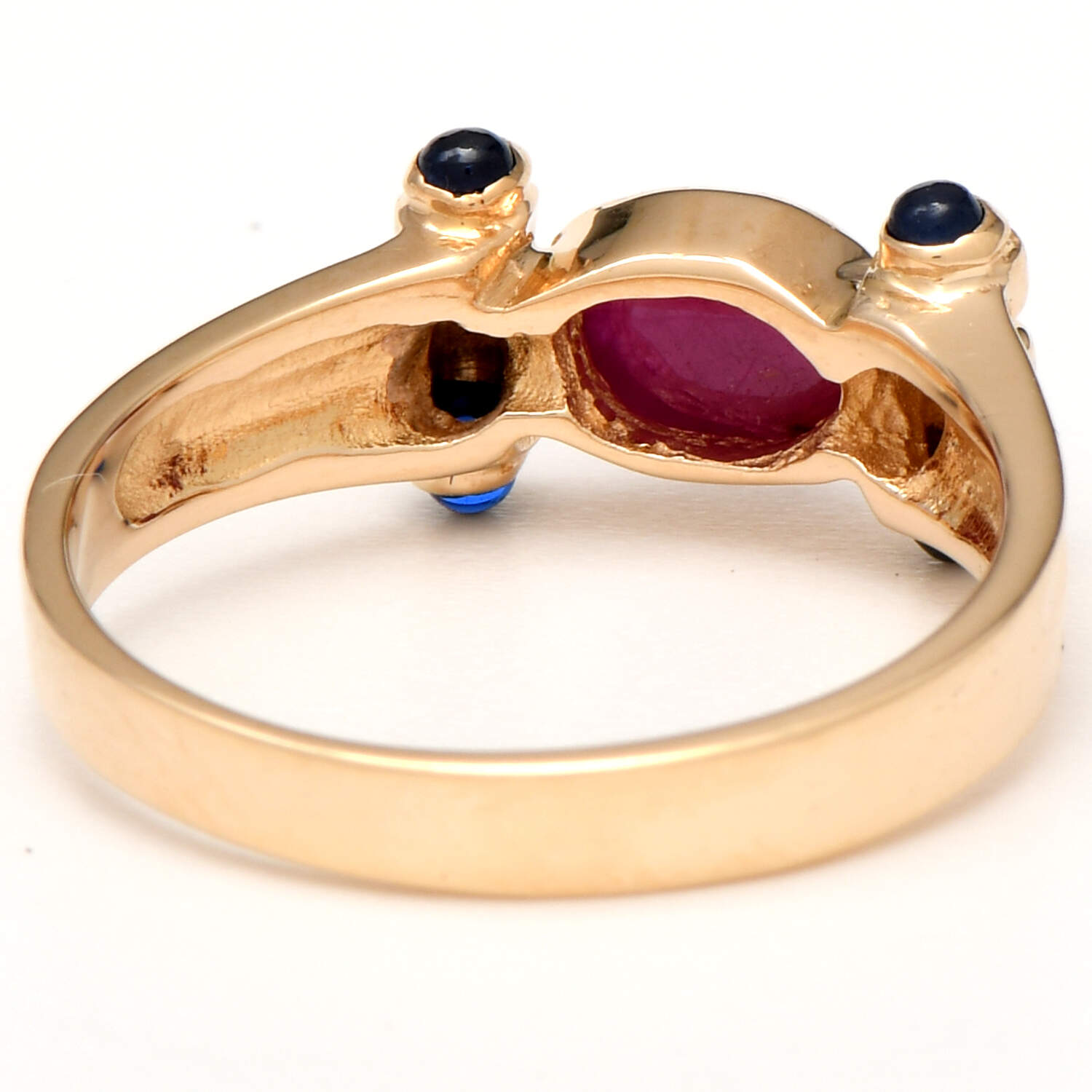 14KY Synthetic Ruby(1.07) & Synthetic Sapphire(0.16) Ring-2