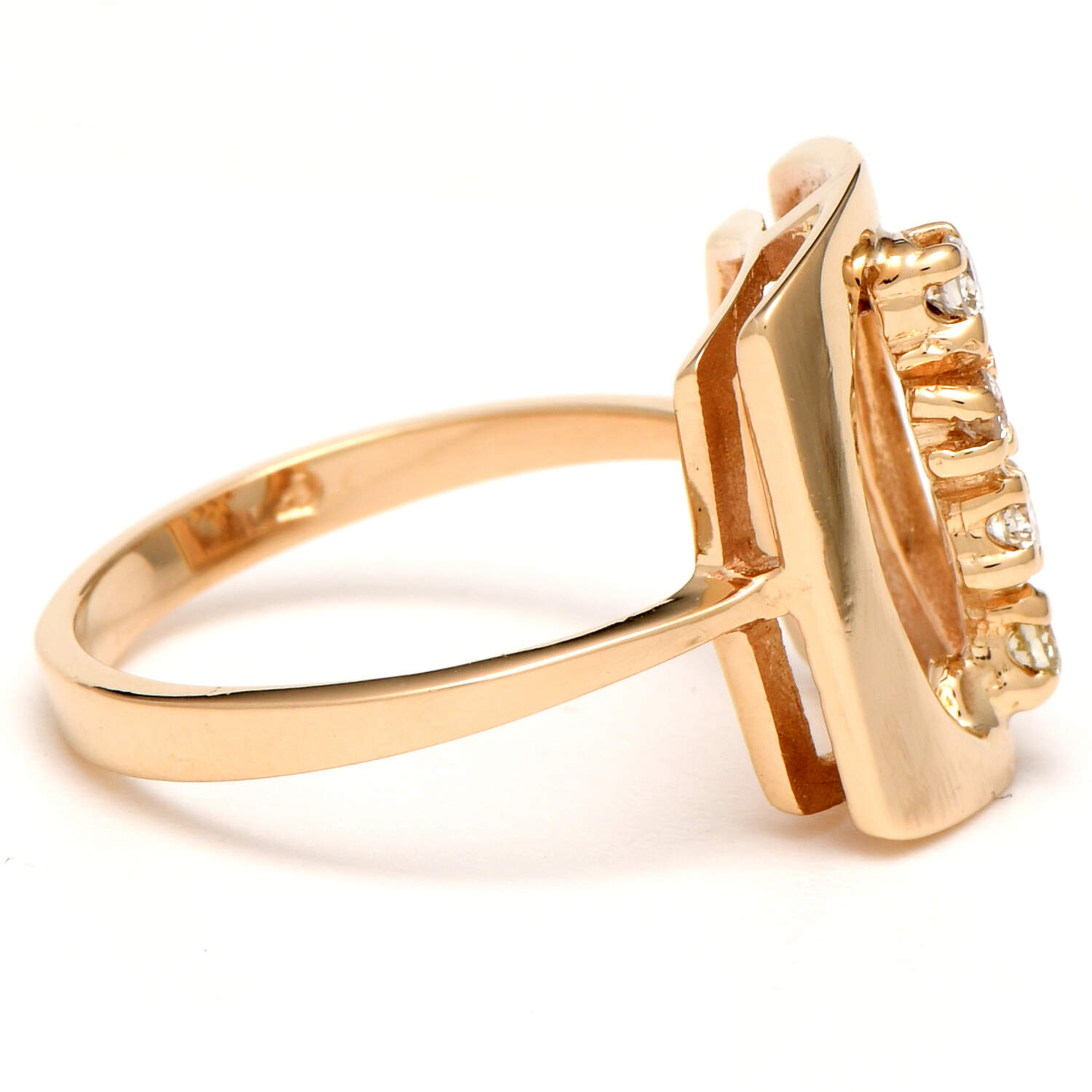 14KY Diamond(0.20) Open Square Ring-4
