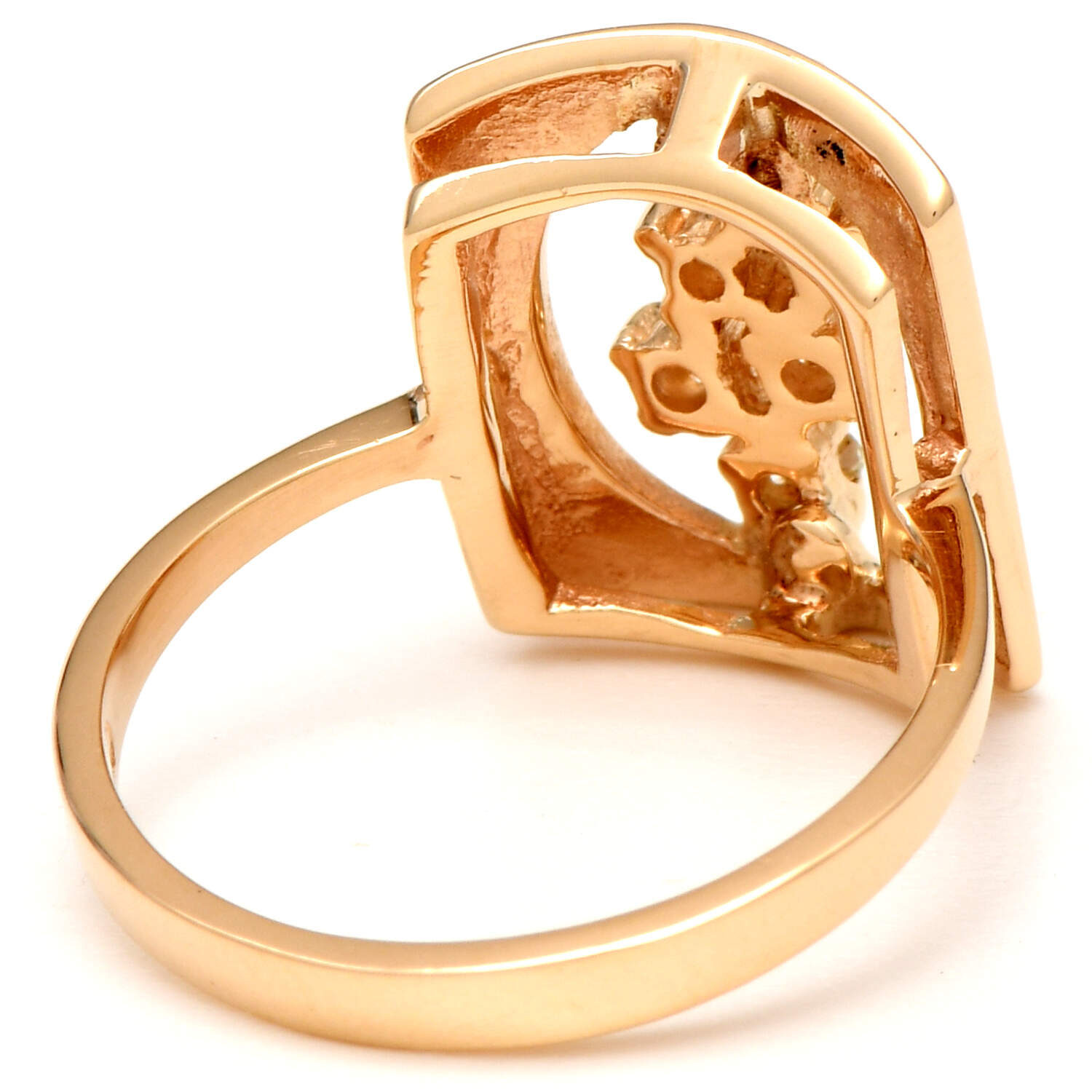 14KY Diamond(0.20) Open Square Ring-2