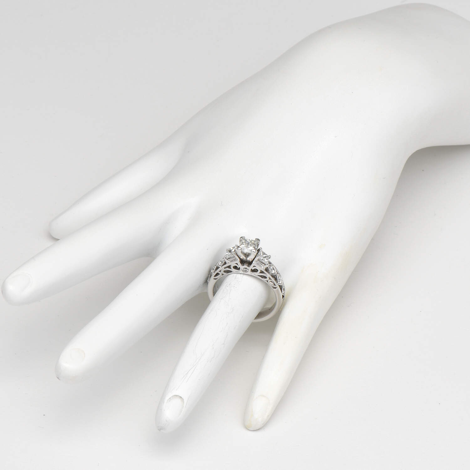 14KW Diamond(1.49) Princess Cut Bridal Ring-6