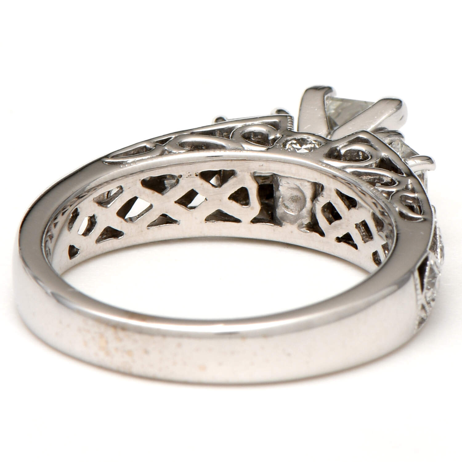 14KW Diamond(1.49) Princess Cut Bridal Ring-2