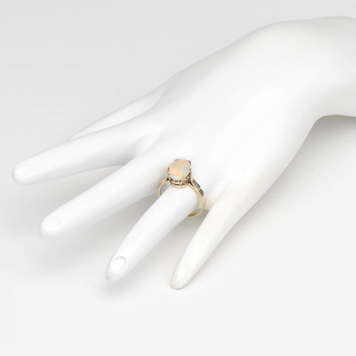 14KY Colorful Crown White Opal(1.40) Ring-6