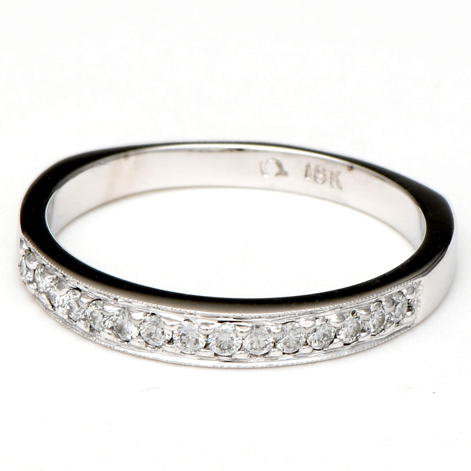 18KW Diamond(0.30) Half Eternity Band Ring-1