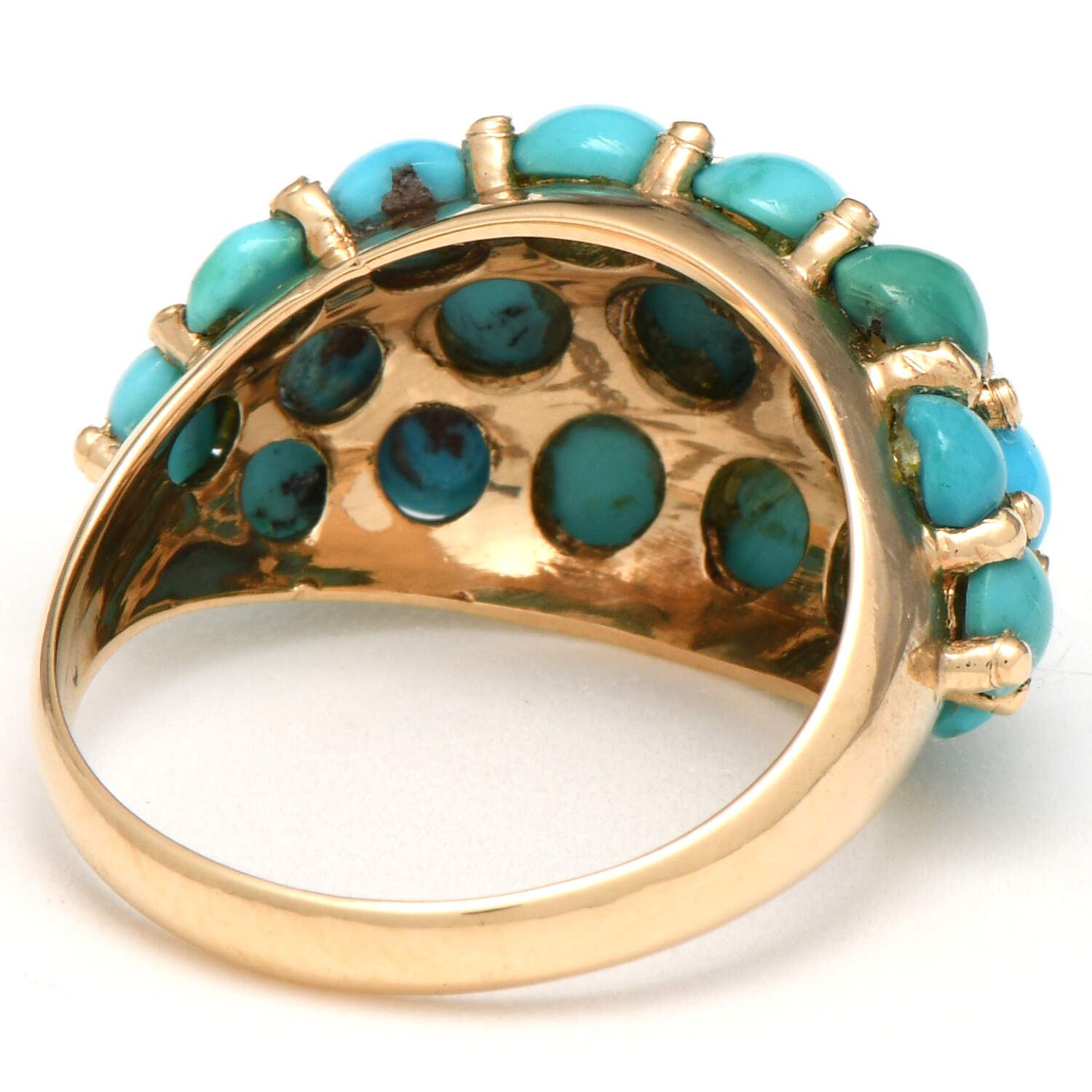 18KY Turquoise(4.0-5.7 mm) Cluster Band Ring-2