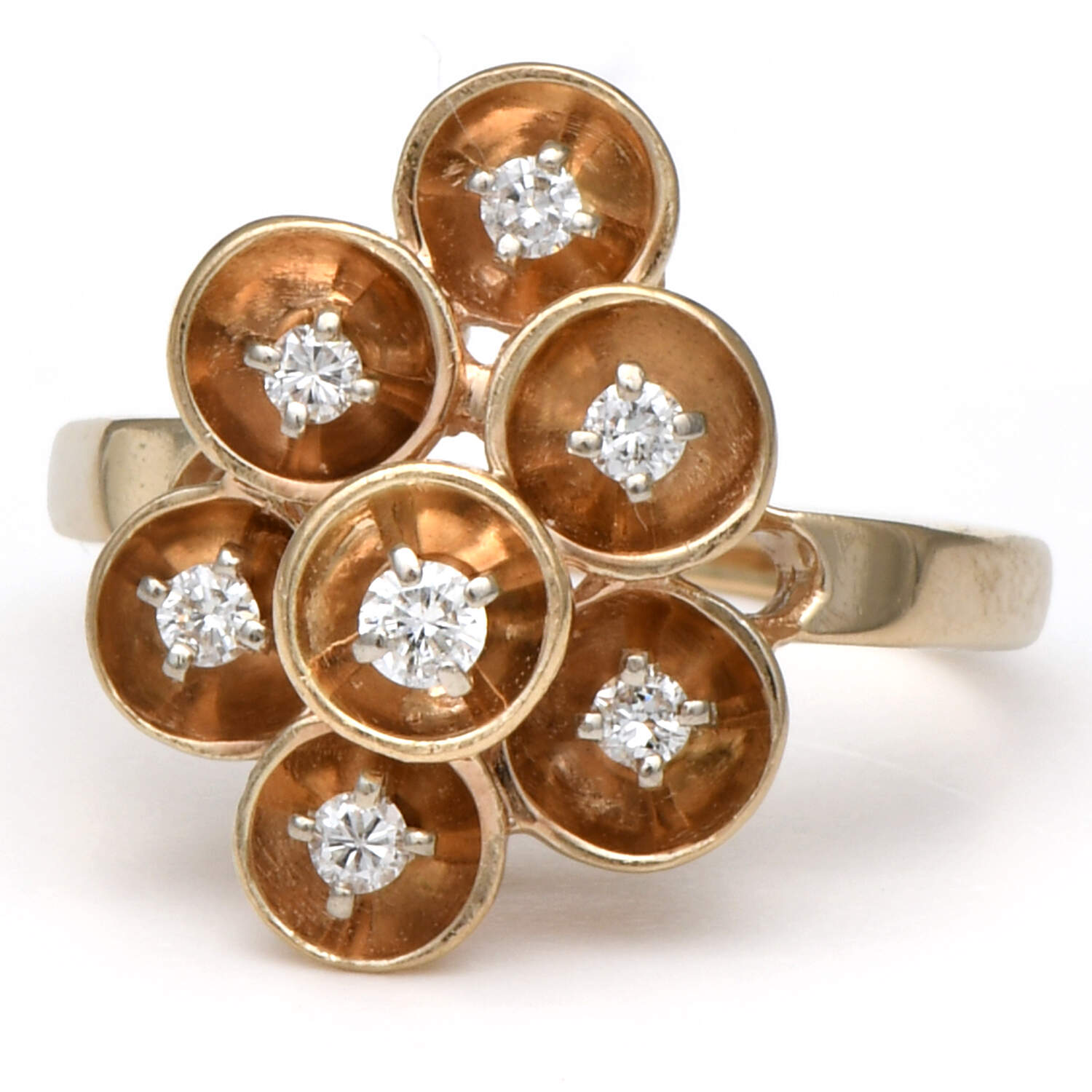 14KY Modern Diamond (0.32) Cluster Ring-1
