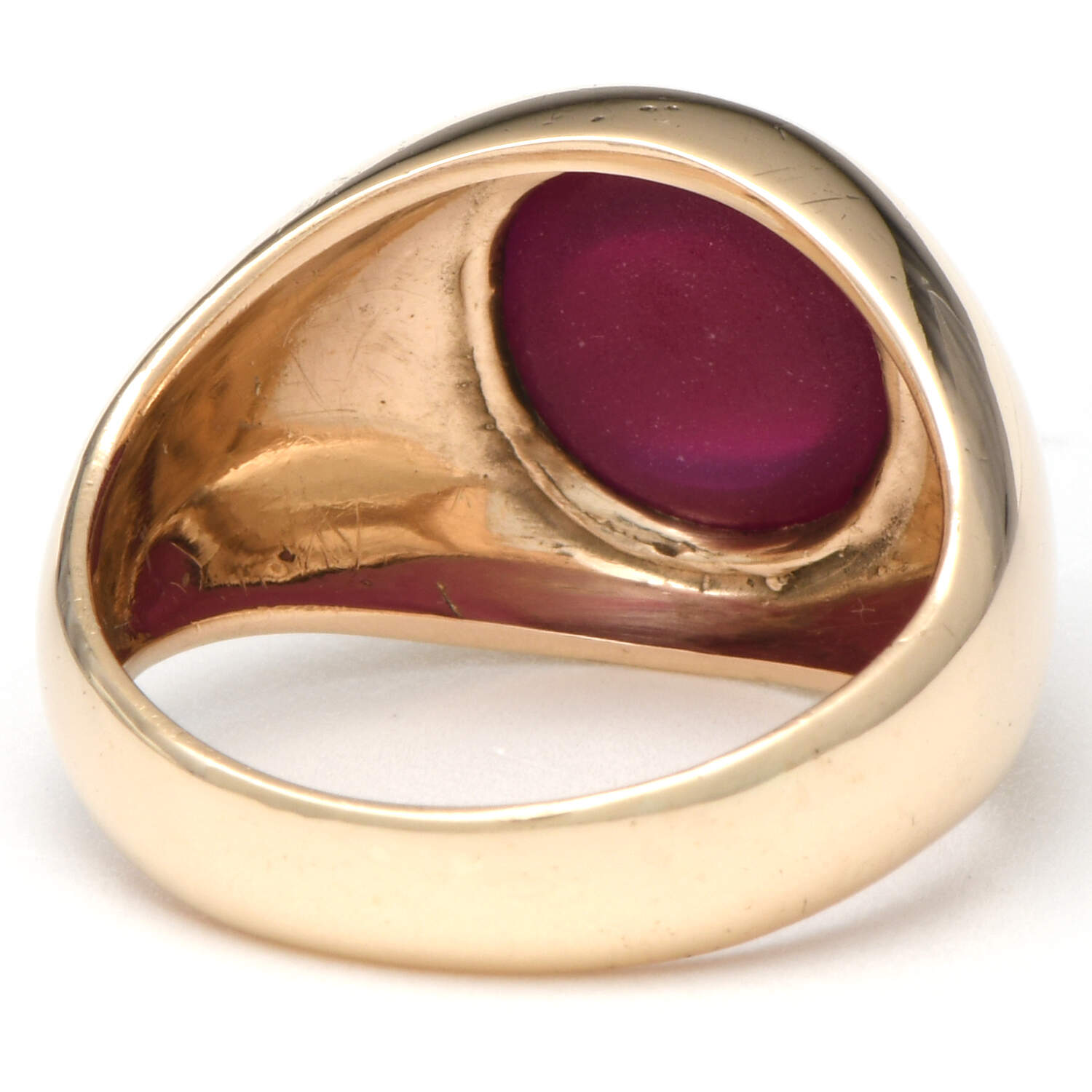 10KY Vintage Synthetic Star Ruby Band Ring-2