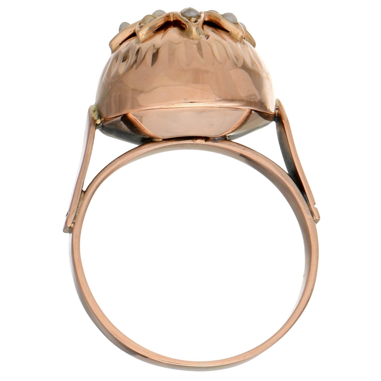 17KR Vintage Seed Pearl Starburst Dome Ring-5