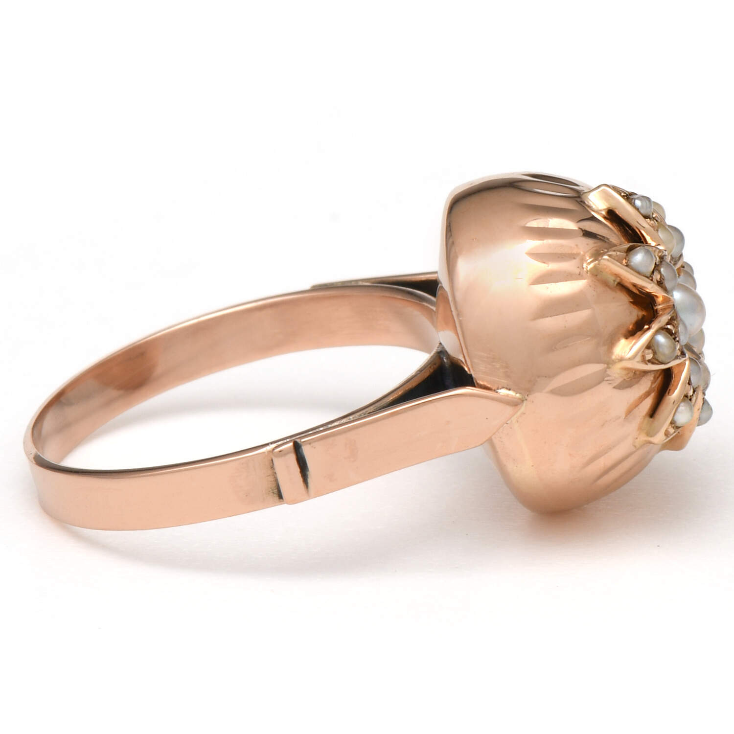 17KR Vintage Seed Pearl Starburst Dome Ring-4