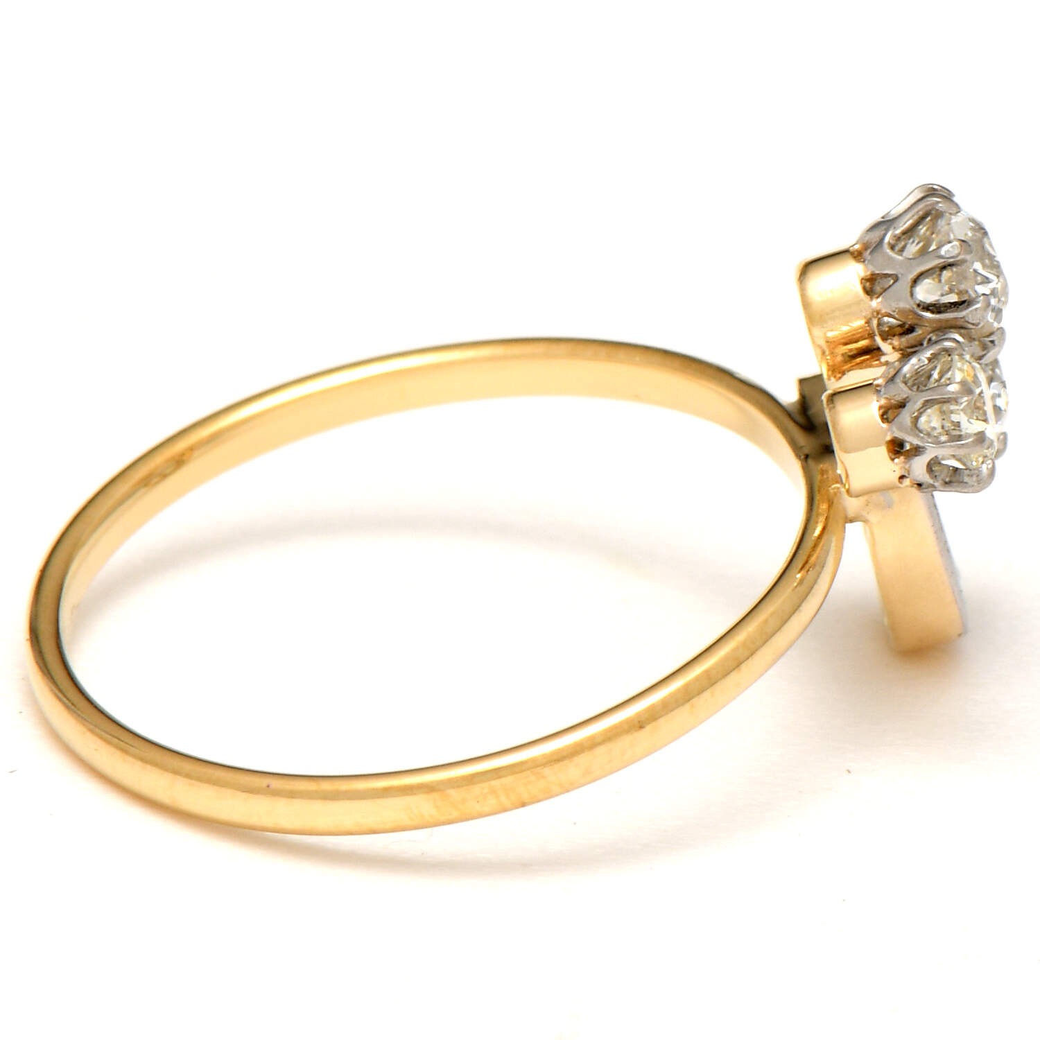 18KY Art Nouveau Diamond(0.46) Floral Ring-4