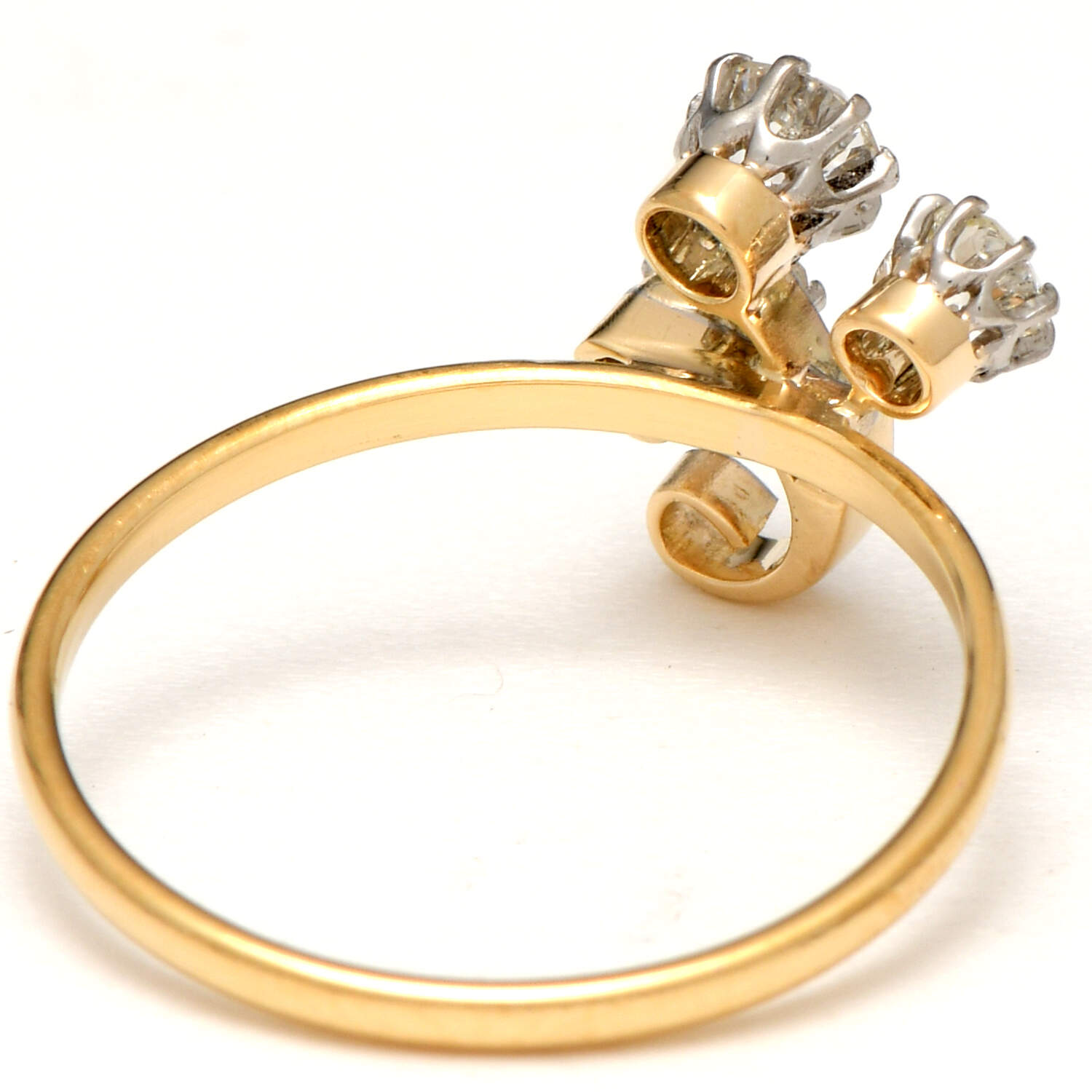 18KY Art Nouveau Diamond(0.46) Floral Ring-2