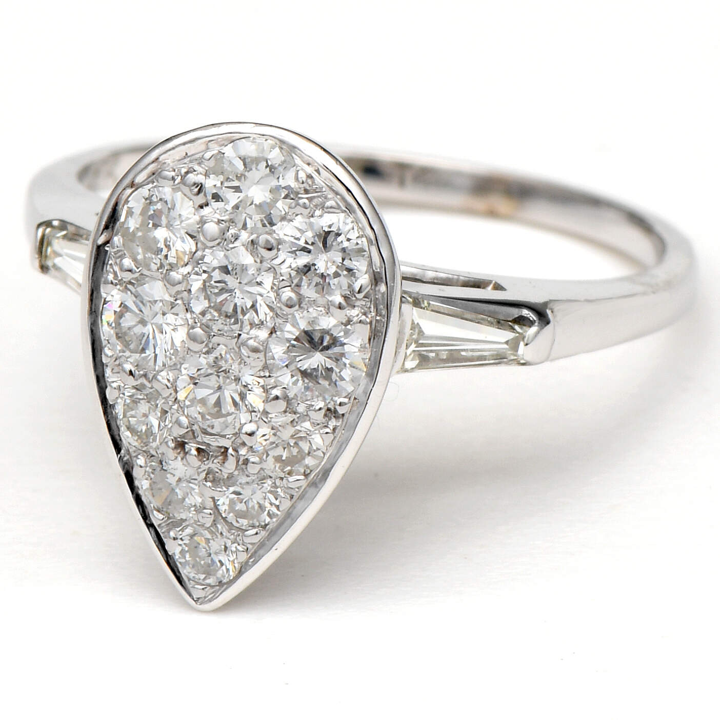 14KW Diamond (0.60) Pear Shaped Cluster Ring-1