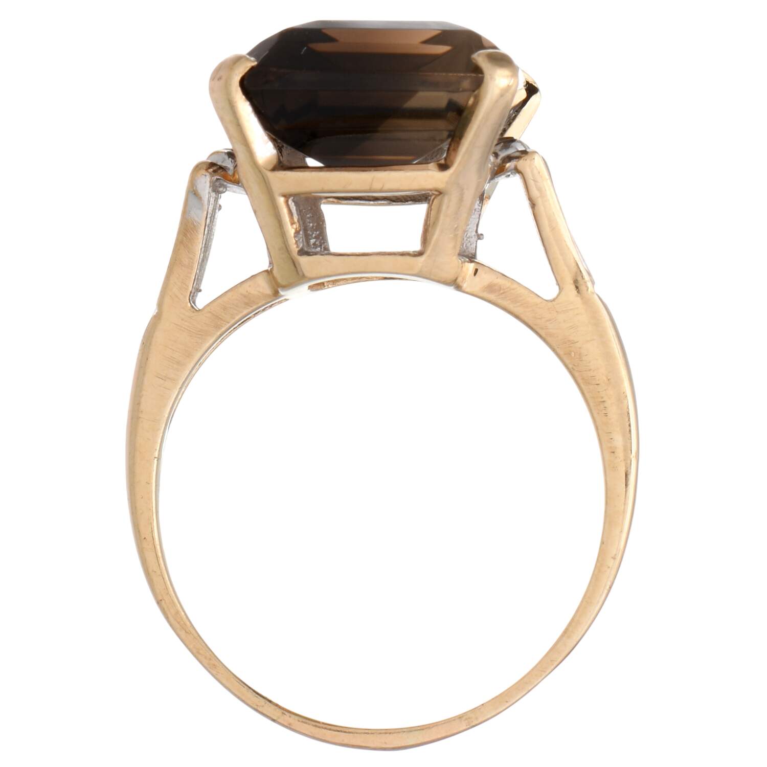10KY Vintage Bold Smoky Quartz (11.25) Ring-5