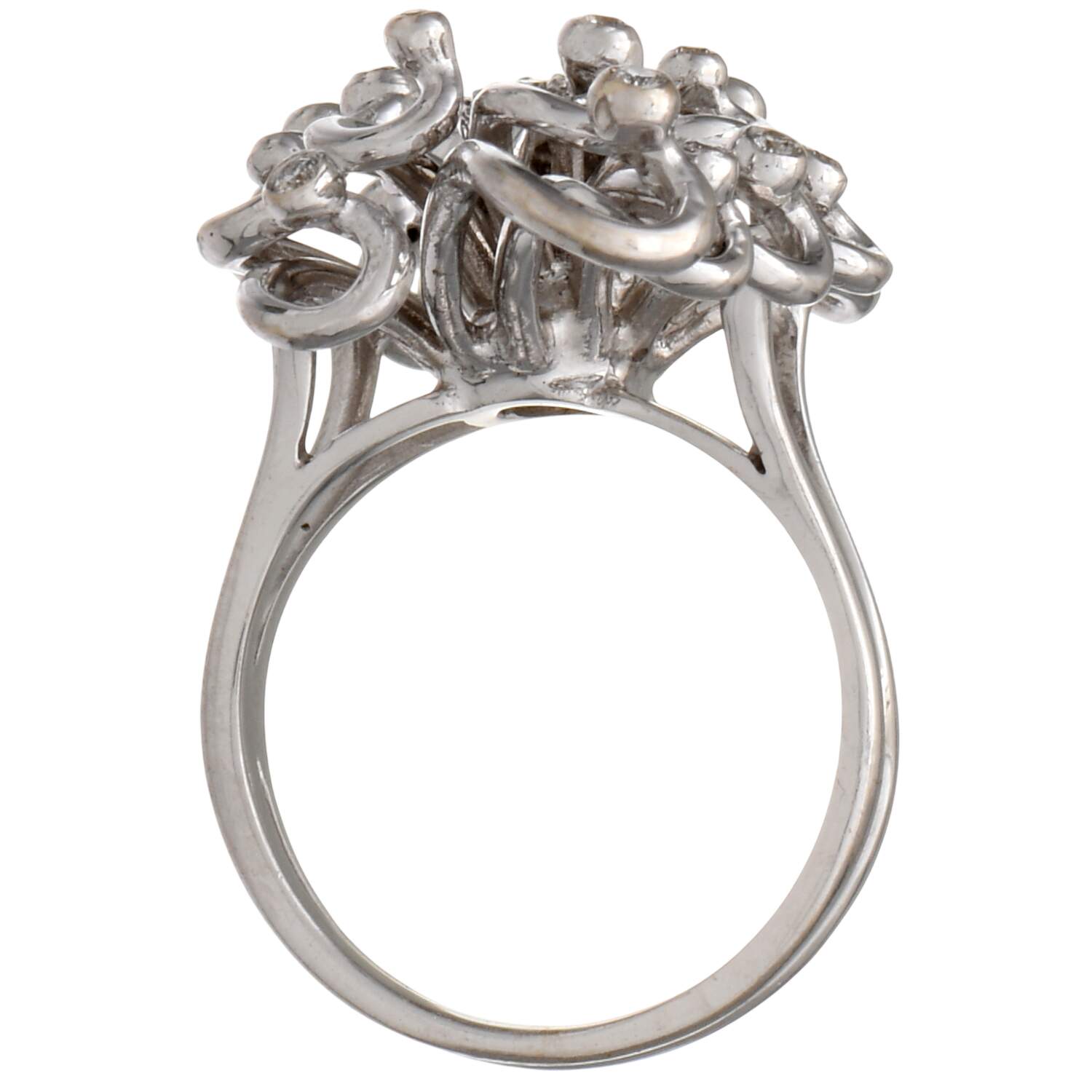 14KW Diamond(0.53) Leaf & Vine Custom Cocktail Ring-5