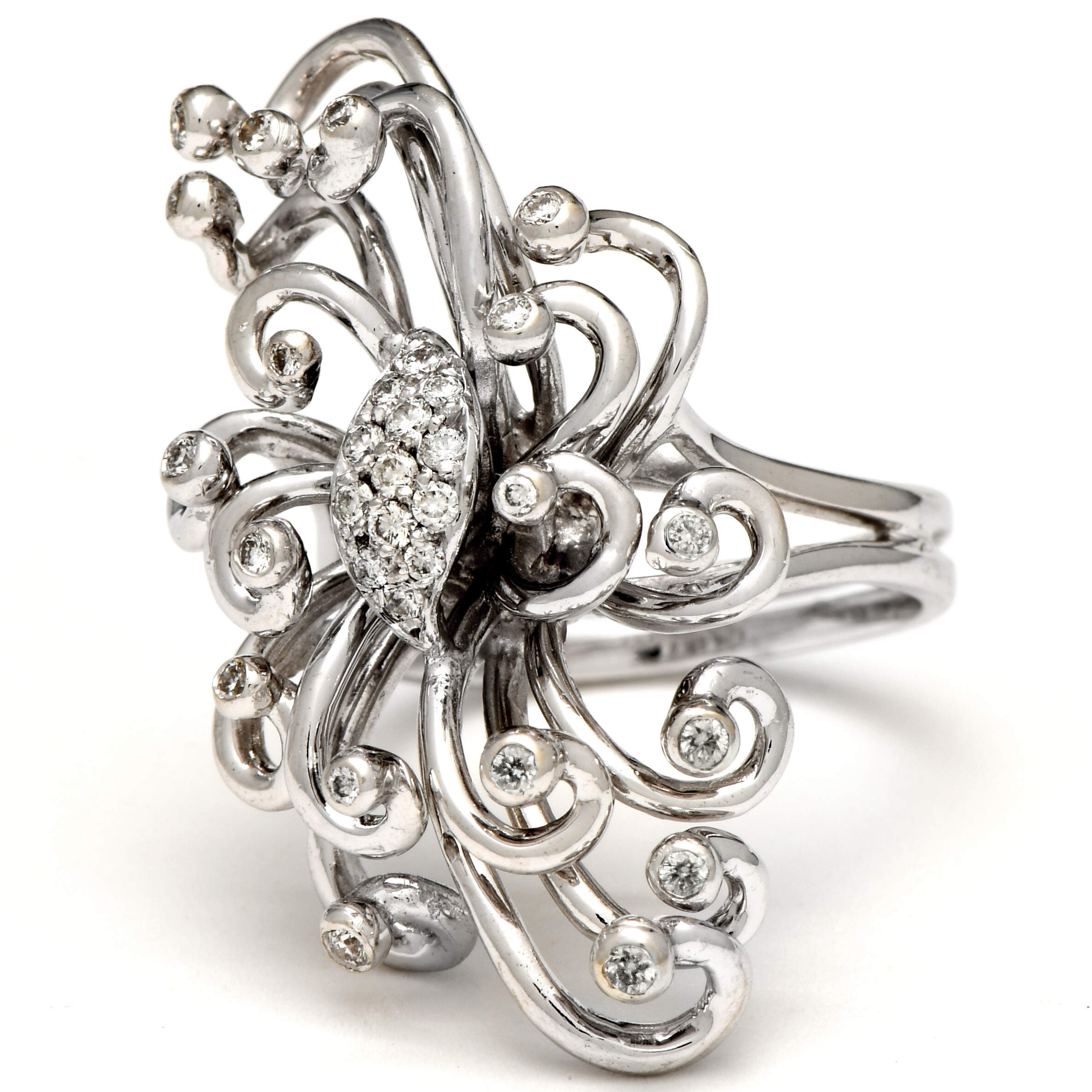 14KW Diamond(0.53) Leaf & Vine Custom Cocktail Ring-1