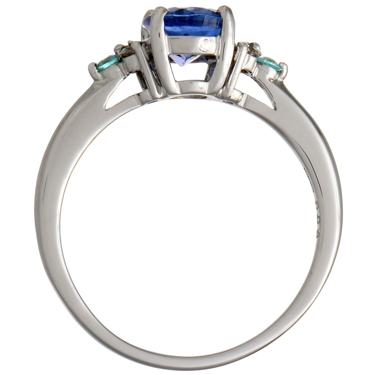 18KW Tanzanite (1.25) Diamond (0.08) & Paraiba Tourmaline (0.04) Ring-5