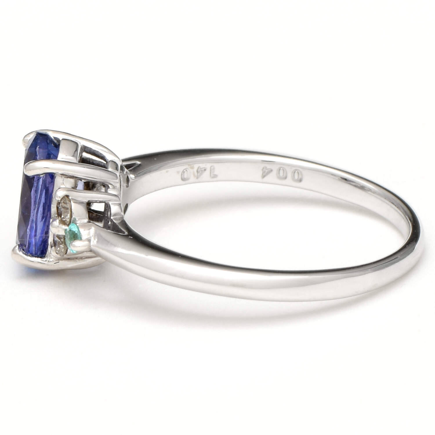 18KW Tanzanite (1.25) Diamond (0.08) & Paraiba Tourmaline (0.04) Ring-3