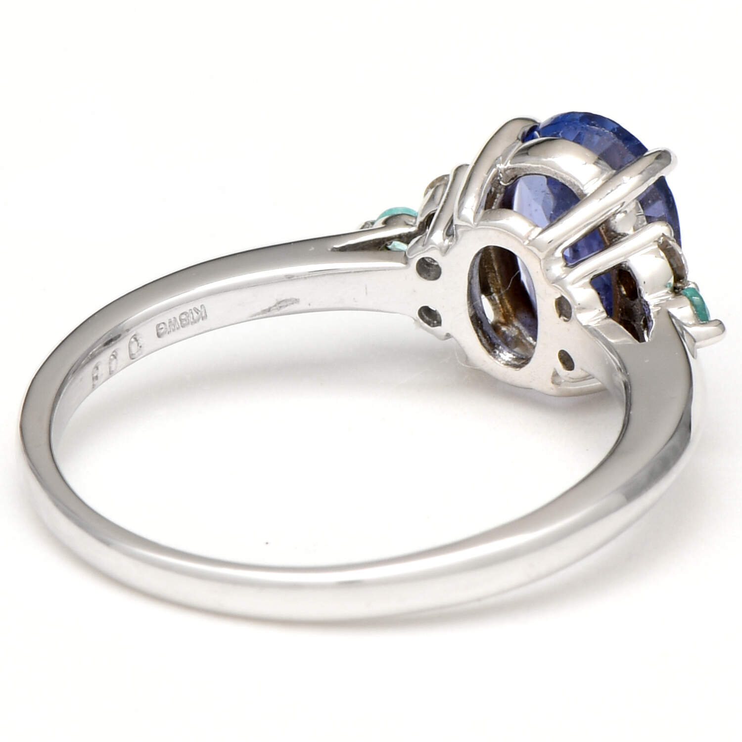 18KW Tanzanite (1.25) Diamond (0.08) & Paraiba Tourmaline (0.04) Ring-2