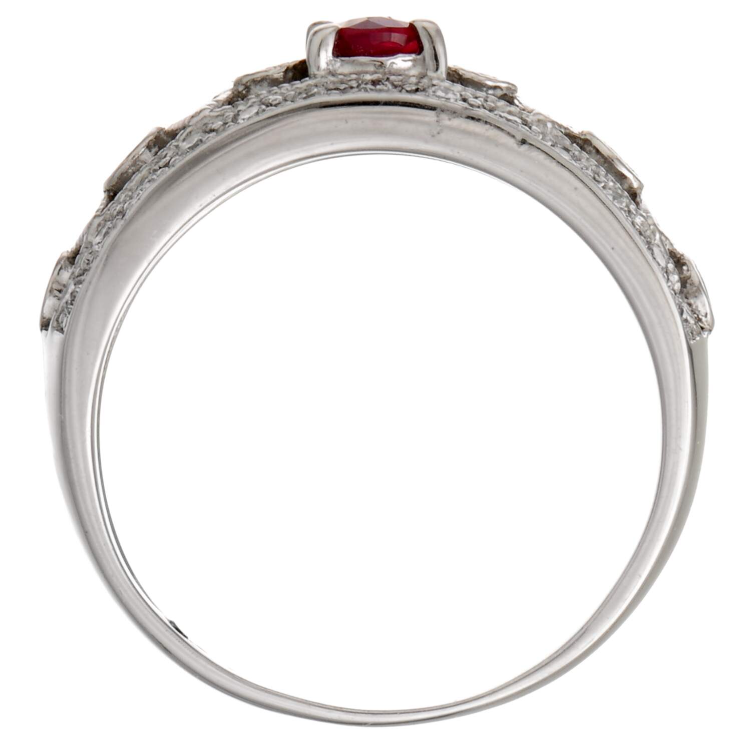 18KW Ruby(0.28) & Diamond (0.30) Band Ring-5