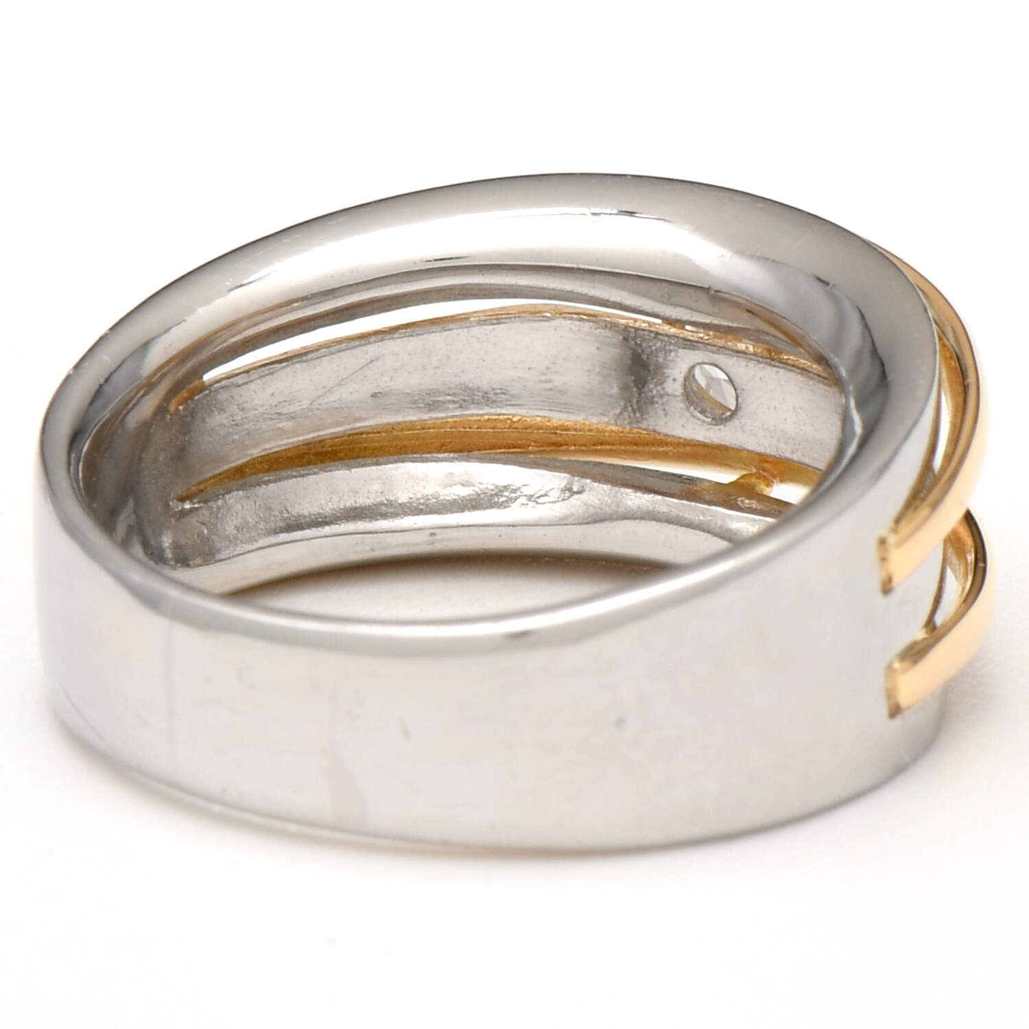 Platinum 18KY Two-Tone Diamond(0.35) Band Ring-2