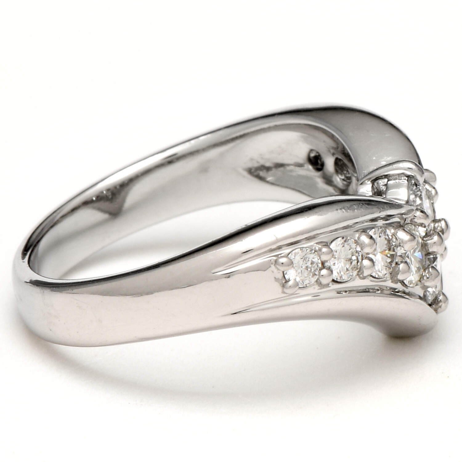Platinum Diamond (0.80) Chevron Band Ring-3
