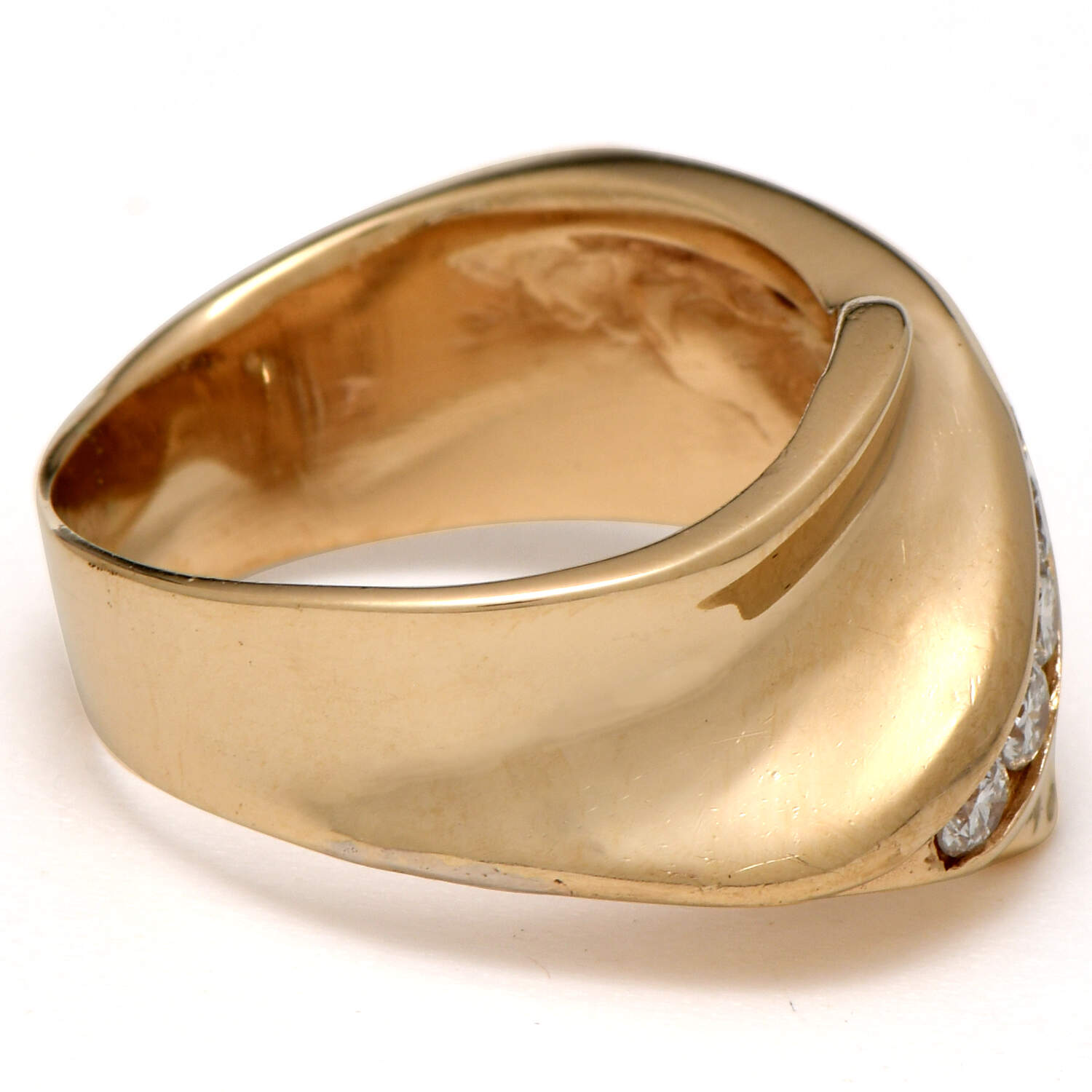 14KY Diamond(0.52) Sculptural Band Ring-4