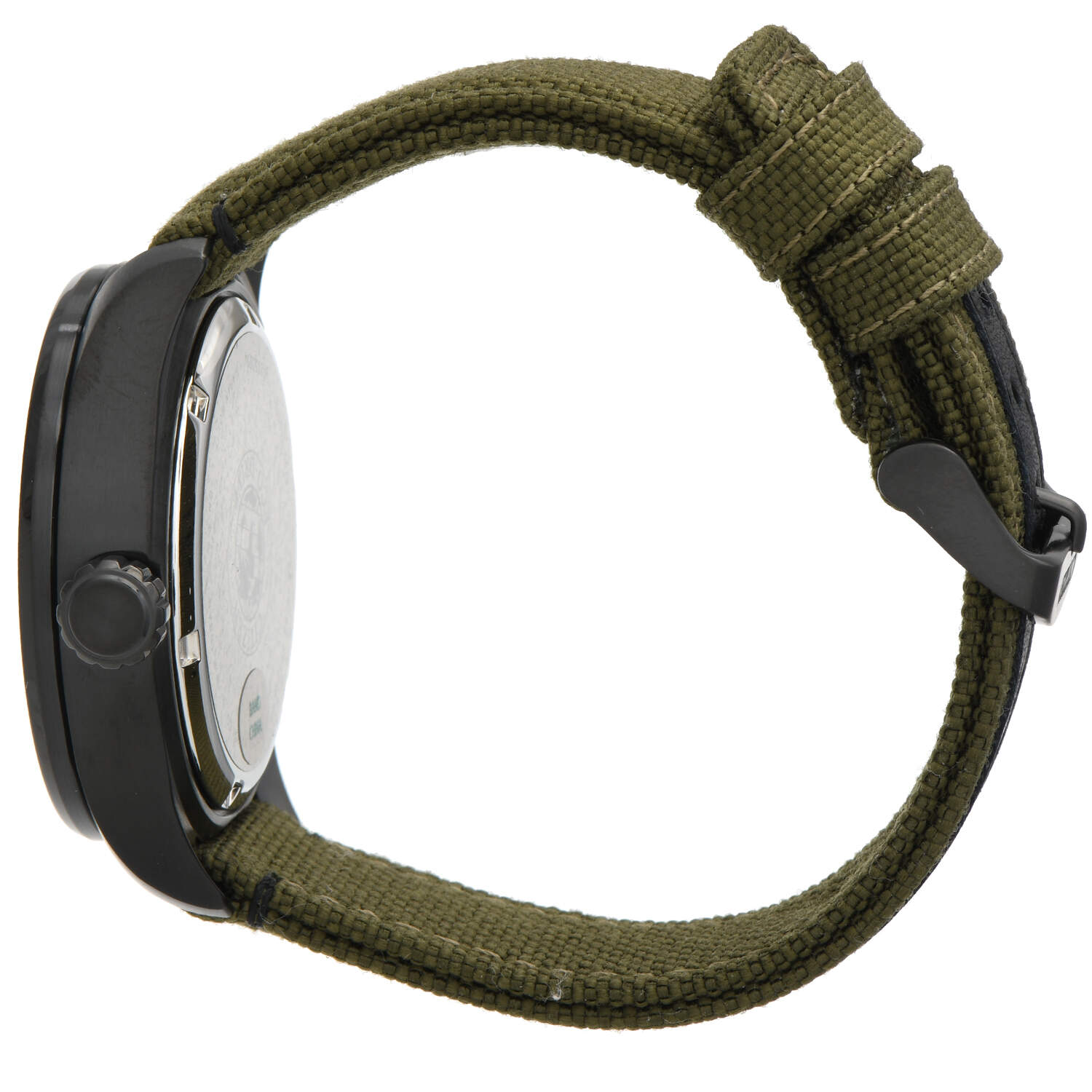 Citizen Eco Drive Mens Garrison Day Date with Green Nylon Strap-5
