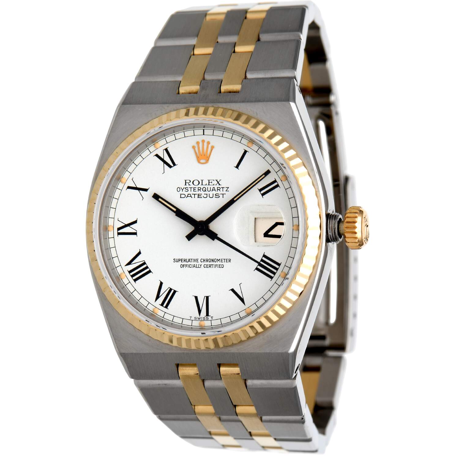 Rolex Oysterquartz 17013 with Buckley Roman Numeral White Dial Circa 1980-1