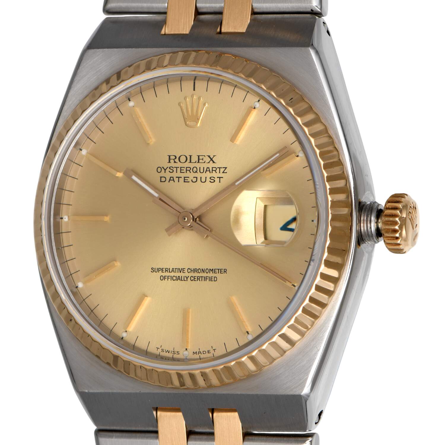 Rolex Two Tone 17013 36mm Oysterquartz with Champagne Dial Circa 1989-6
