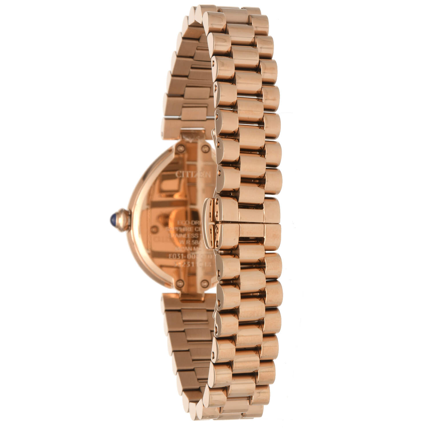 Citizen Rainell Rose Gold PVD Black Dial Eco Drive EM1203-57X