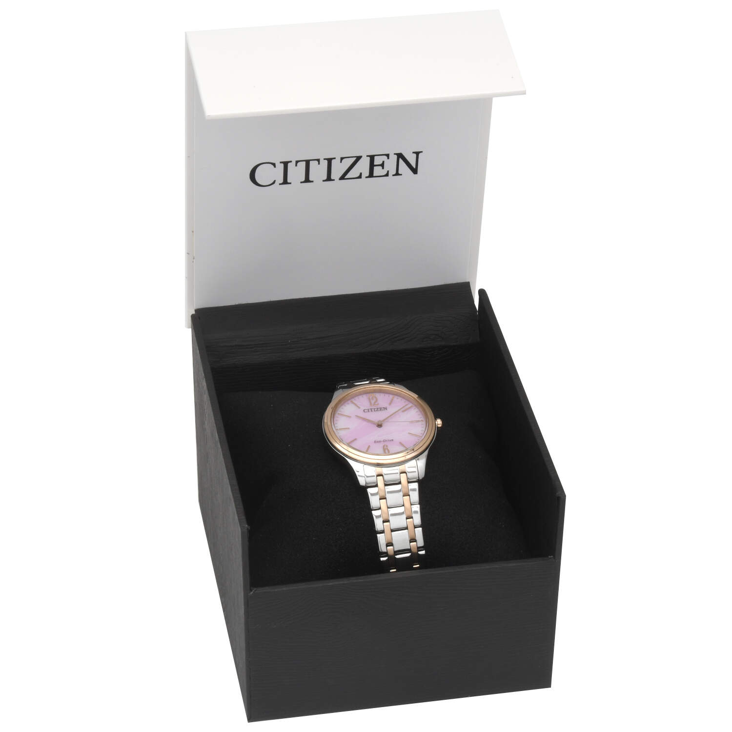 Citizen Pink Dial Two Tone Eco Drive Quartz Watch-10