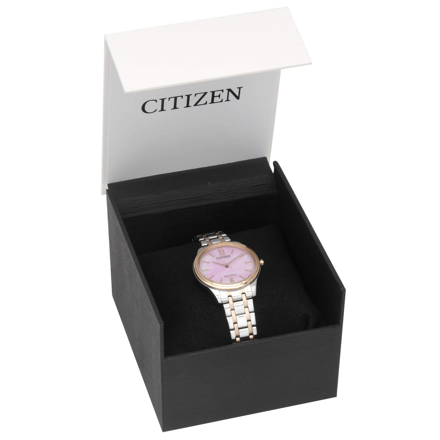 Citizen Pink Dial Two Tone Eco Drive Quartz Watch-10