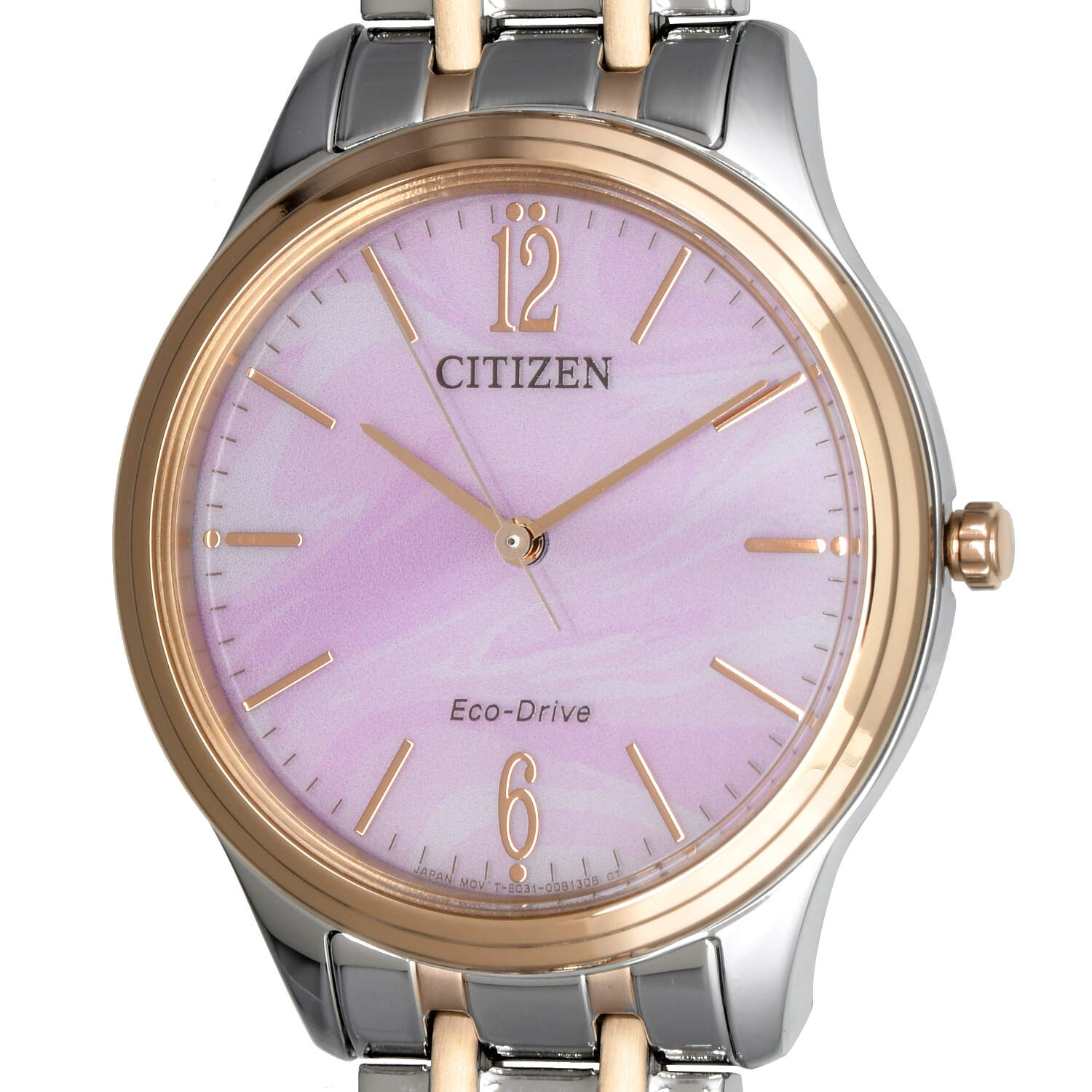 Citizen Pink Dial Two Tone Eco Drive Quartz Watch-7